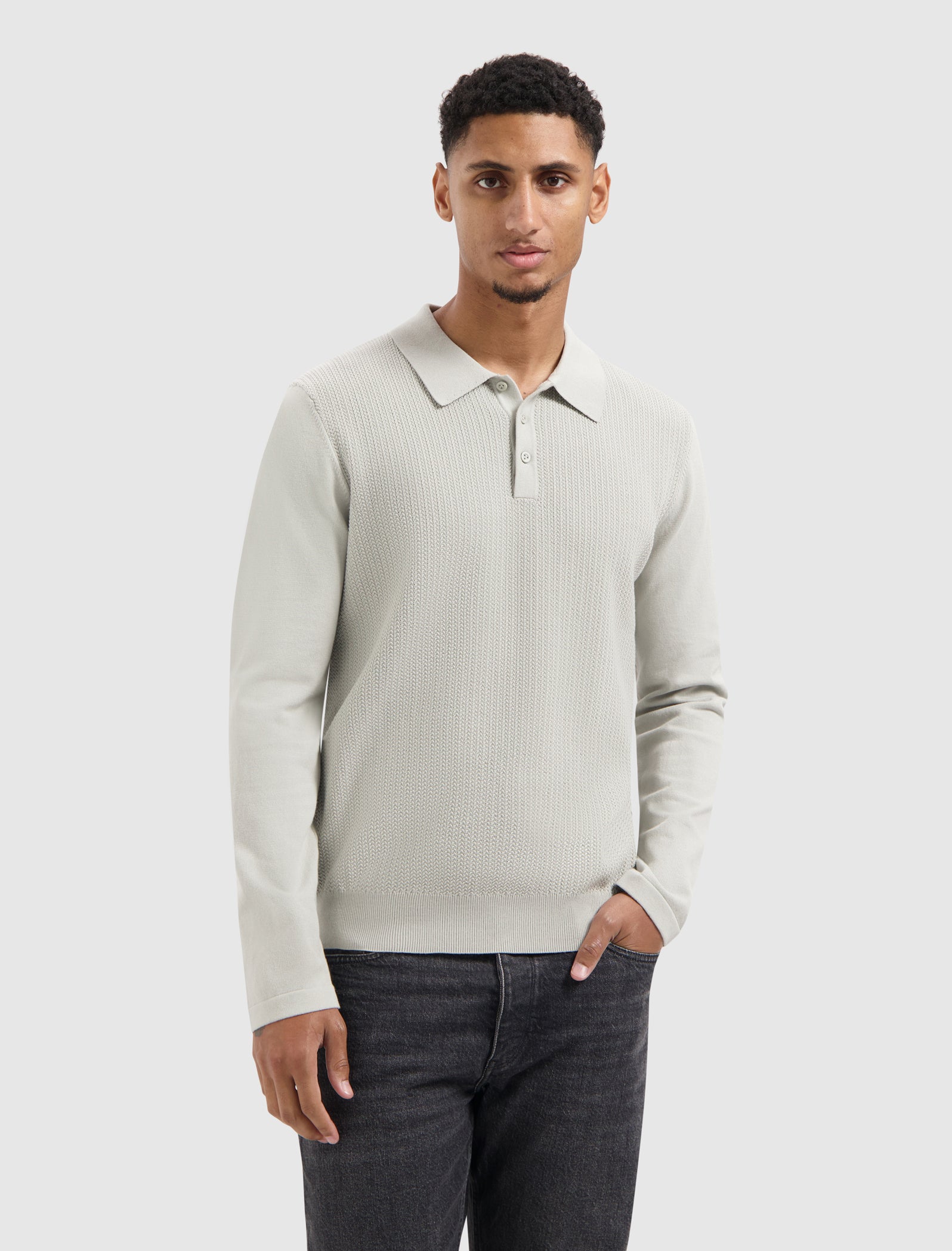 Braided Structure Knit Polo | Kit