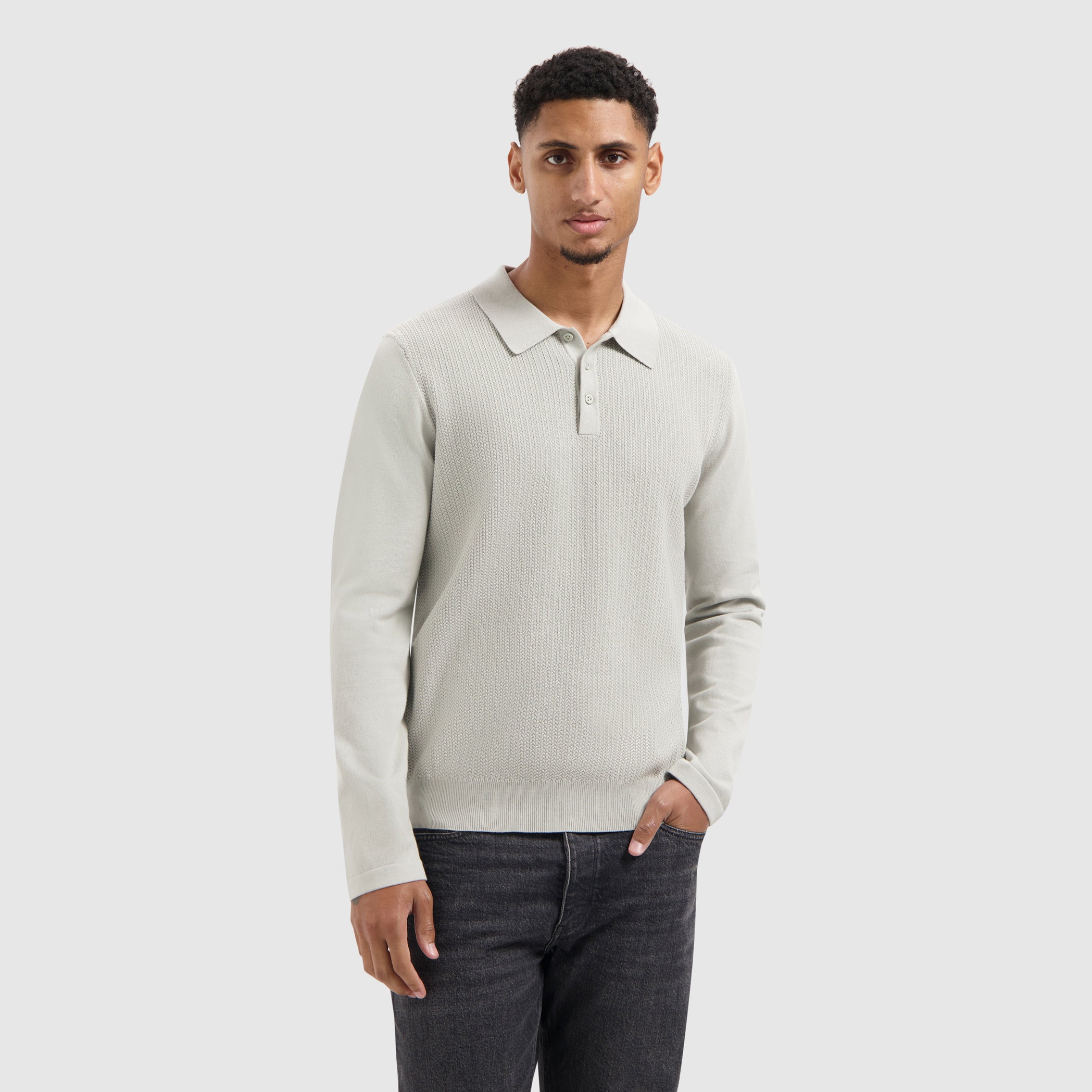Braided Structure Knit Polo | Kit