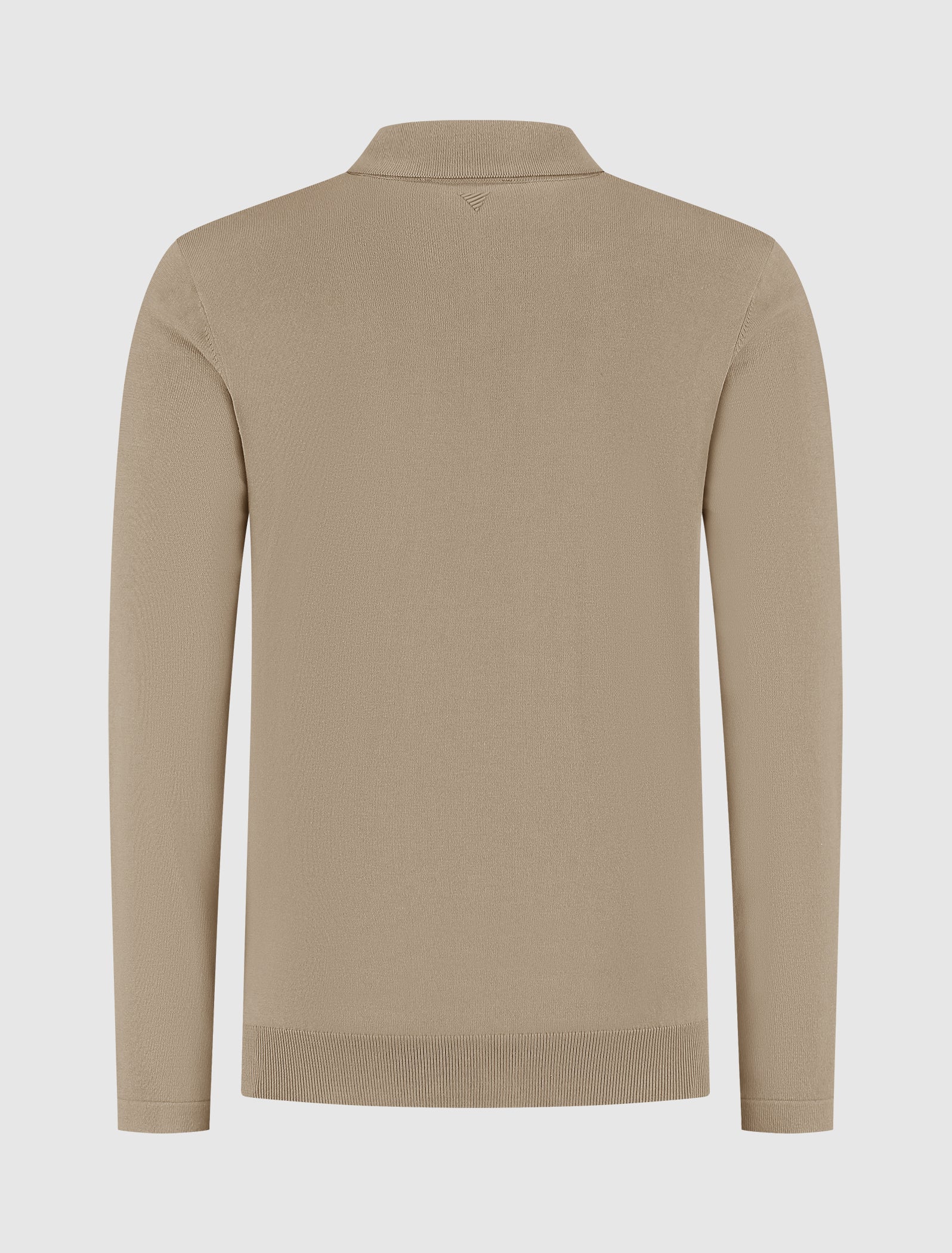 Braided Structure Knit Polo | Taupe