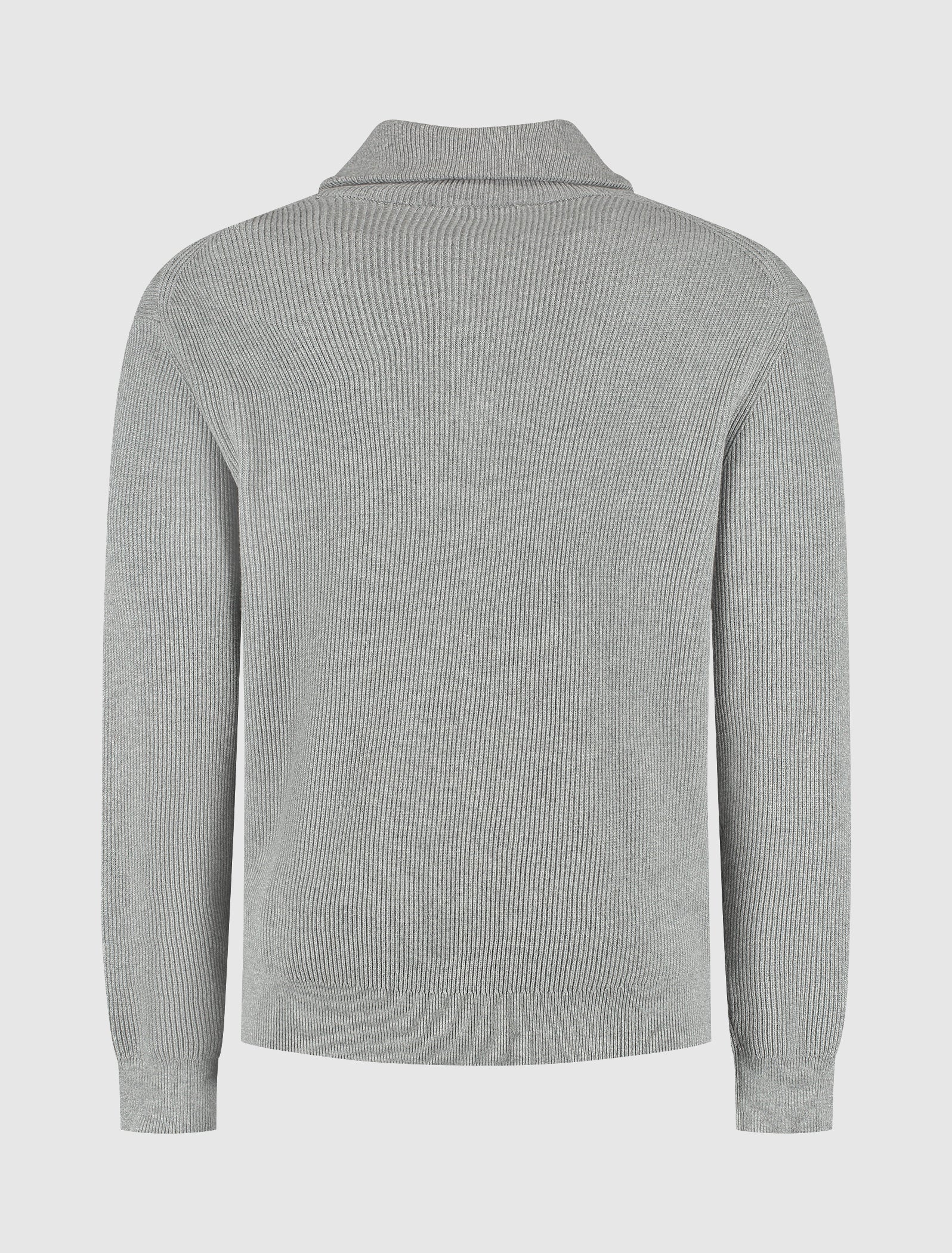Rib Knit Half-zip Sweater | Grey Melange