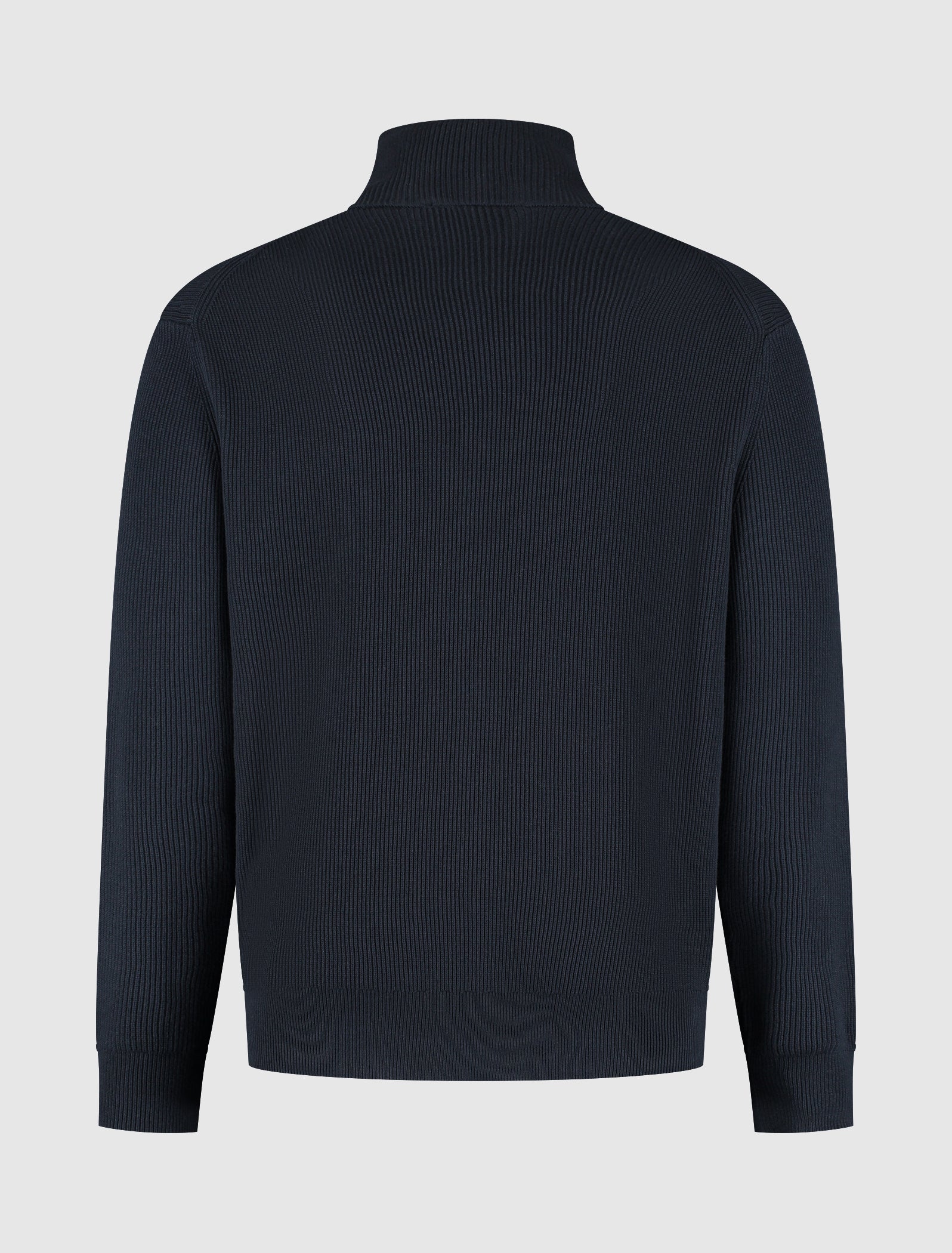 Rib Knit Full-zip Cardigan | Dark Navy