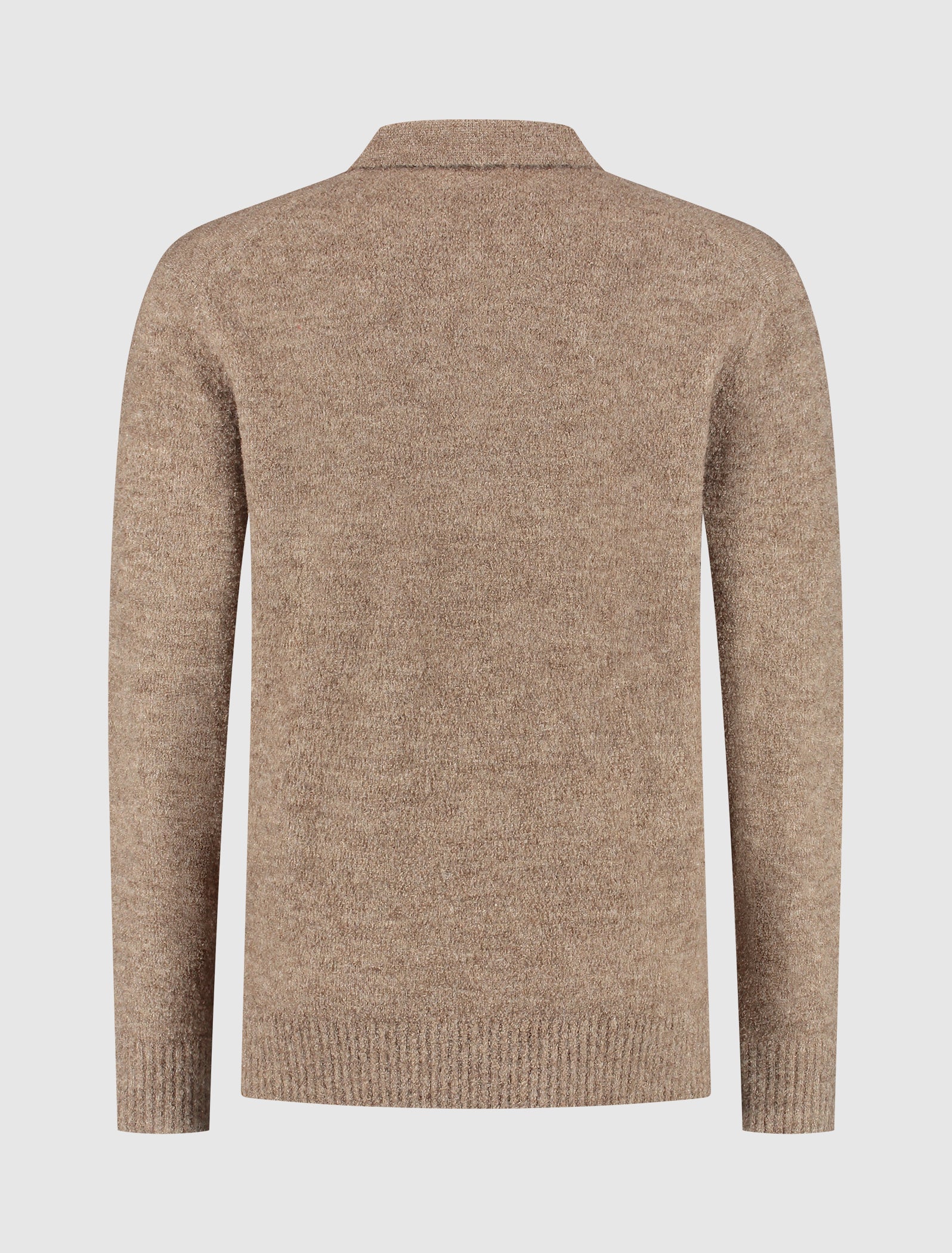 Bouclé Knit Polo | Taupe