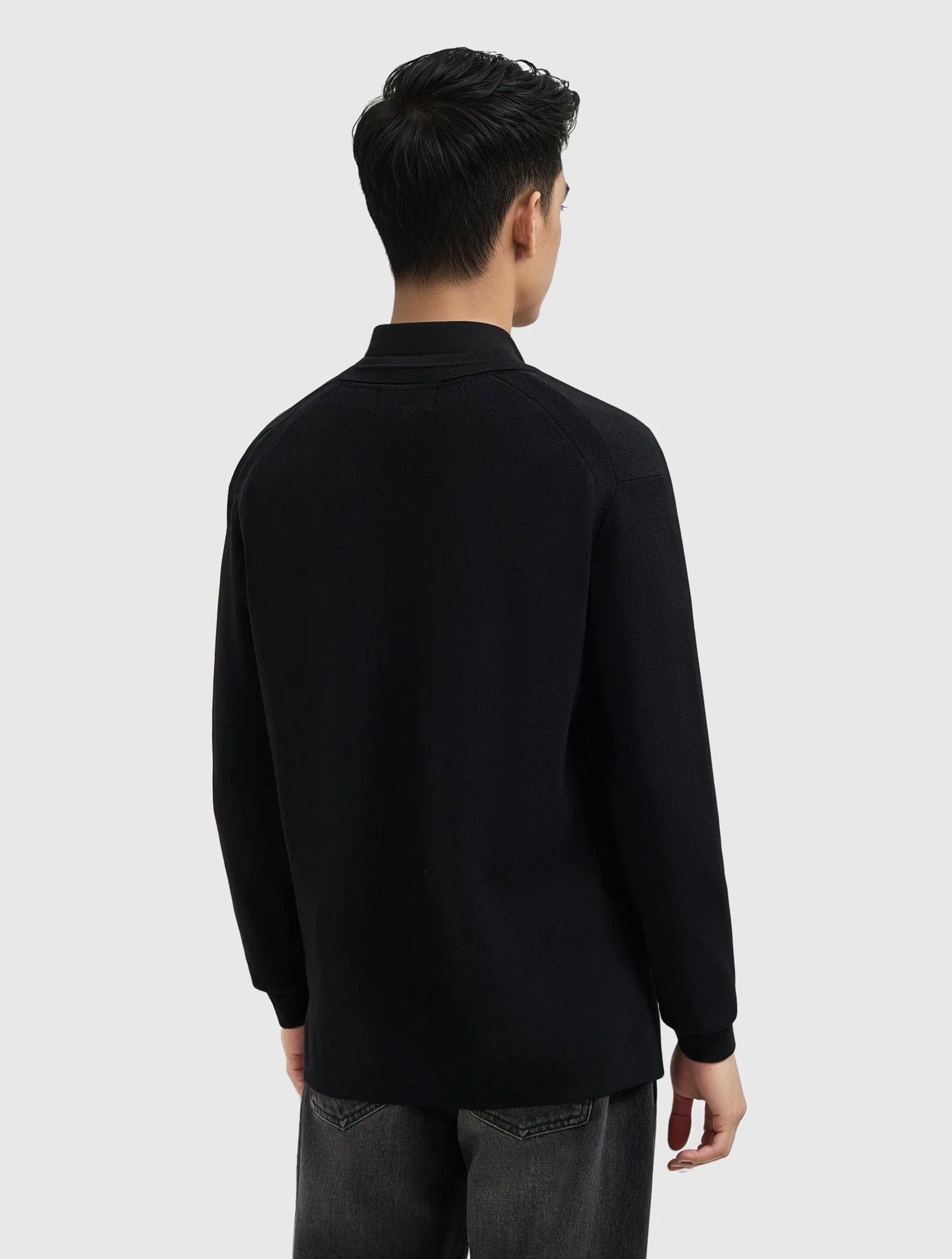 Heavy Knit Polo | Black