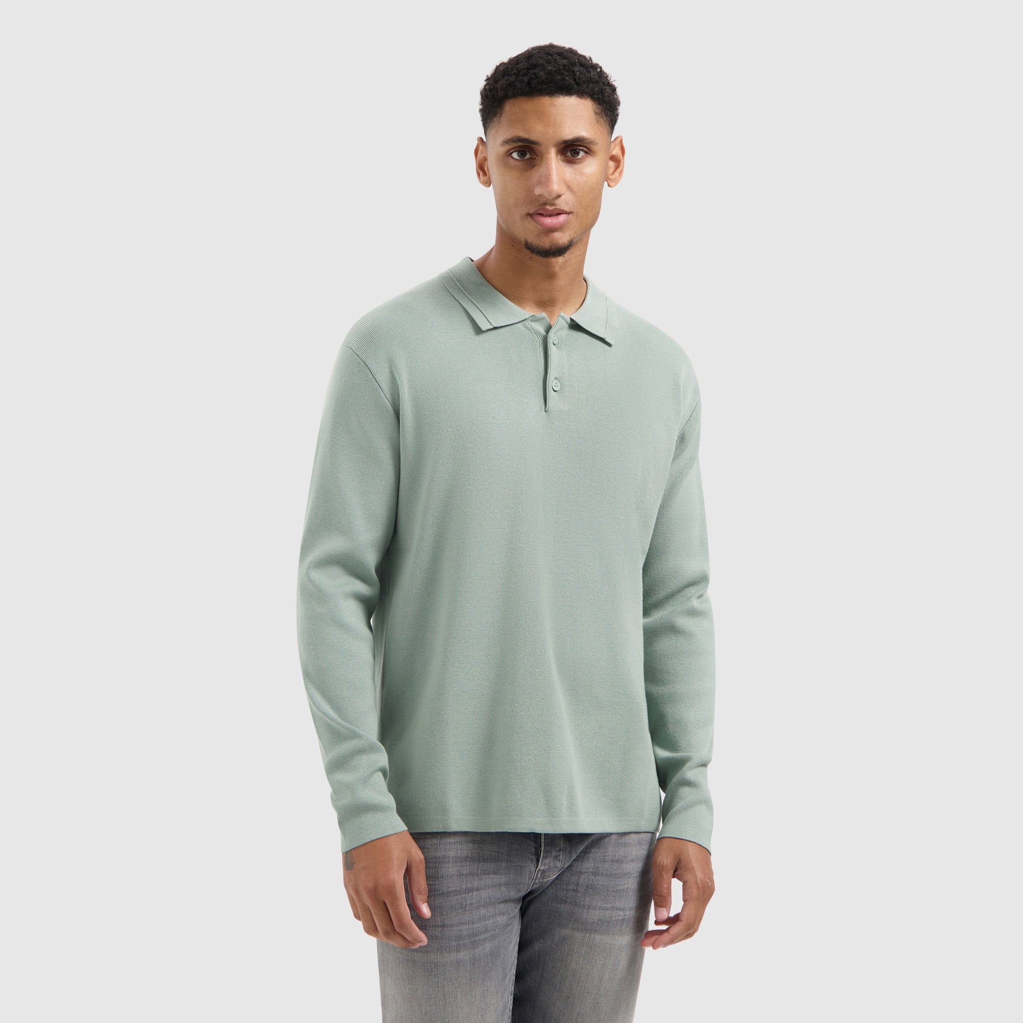 Heavy Knit Polo | Army Green