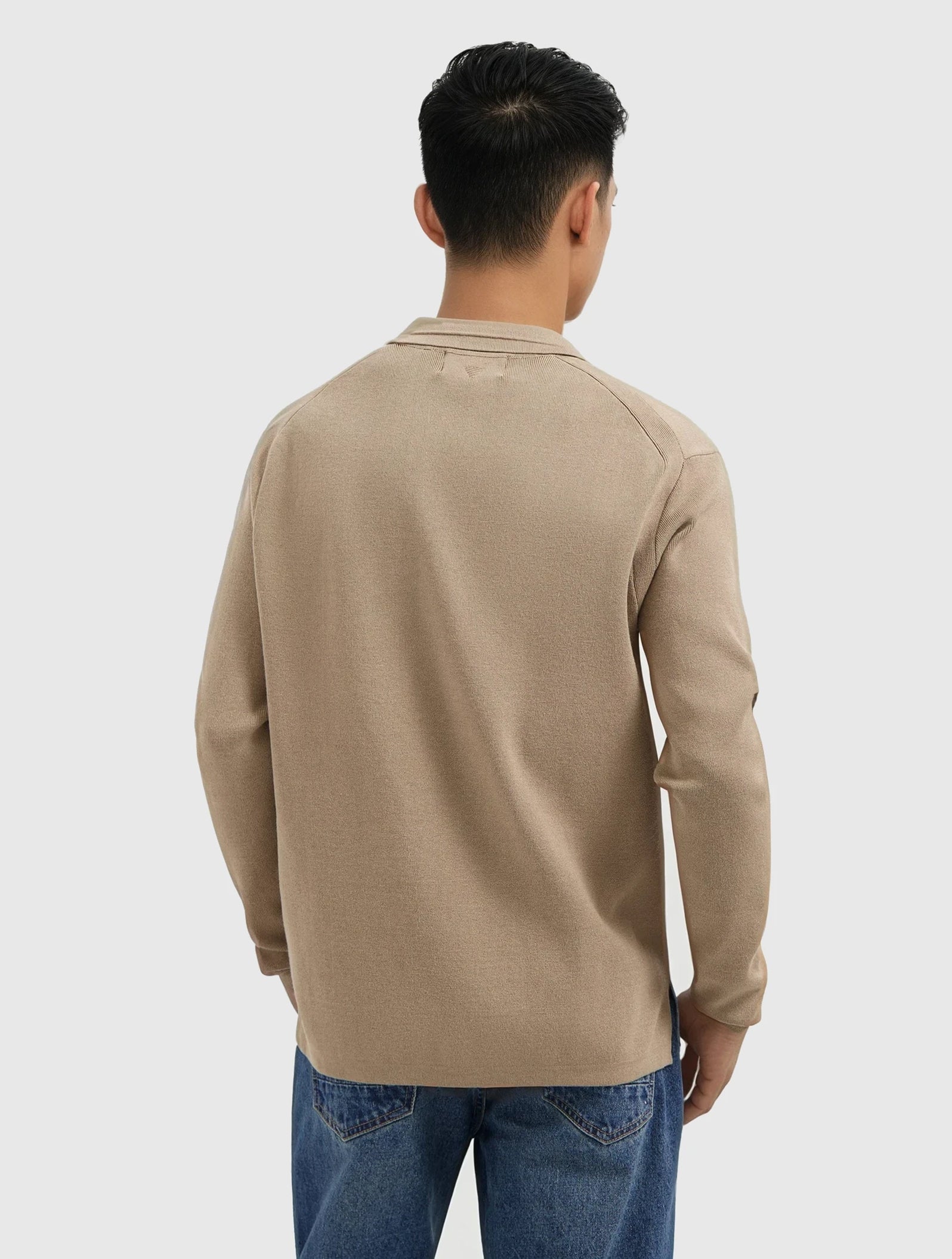 Heavy Knit Polo | Taupe