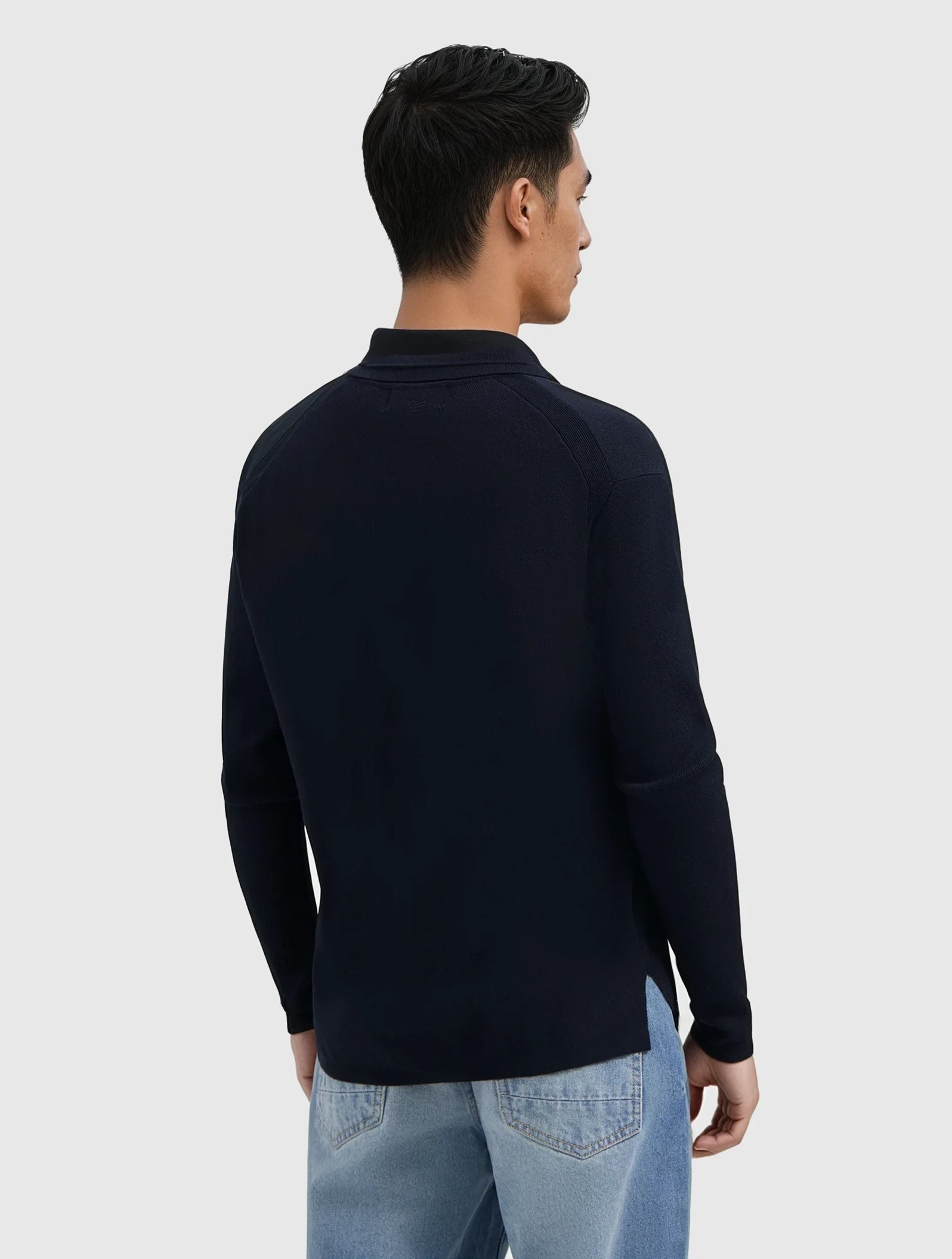 Heavy Knit Polo | Dark Navy