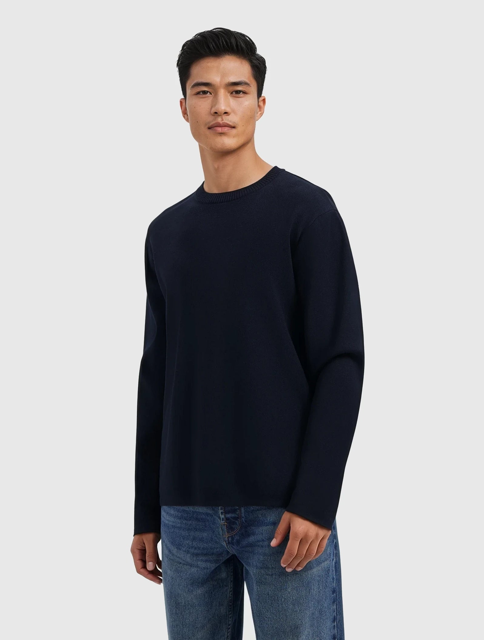 Heavy Knit Sweater | Dark Navy