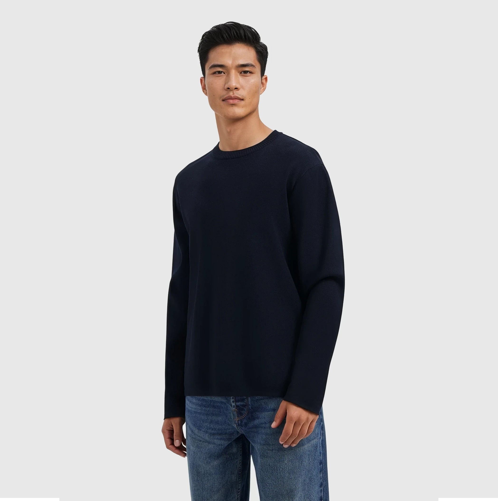 Heavy Knit Sweater | Dark Navy