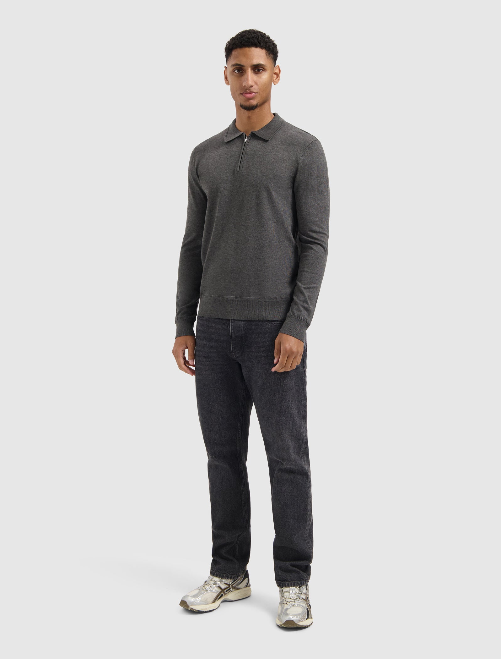 Knit Half-zip Polo | Antra Melange