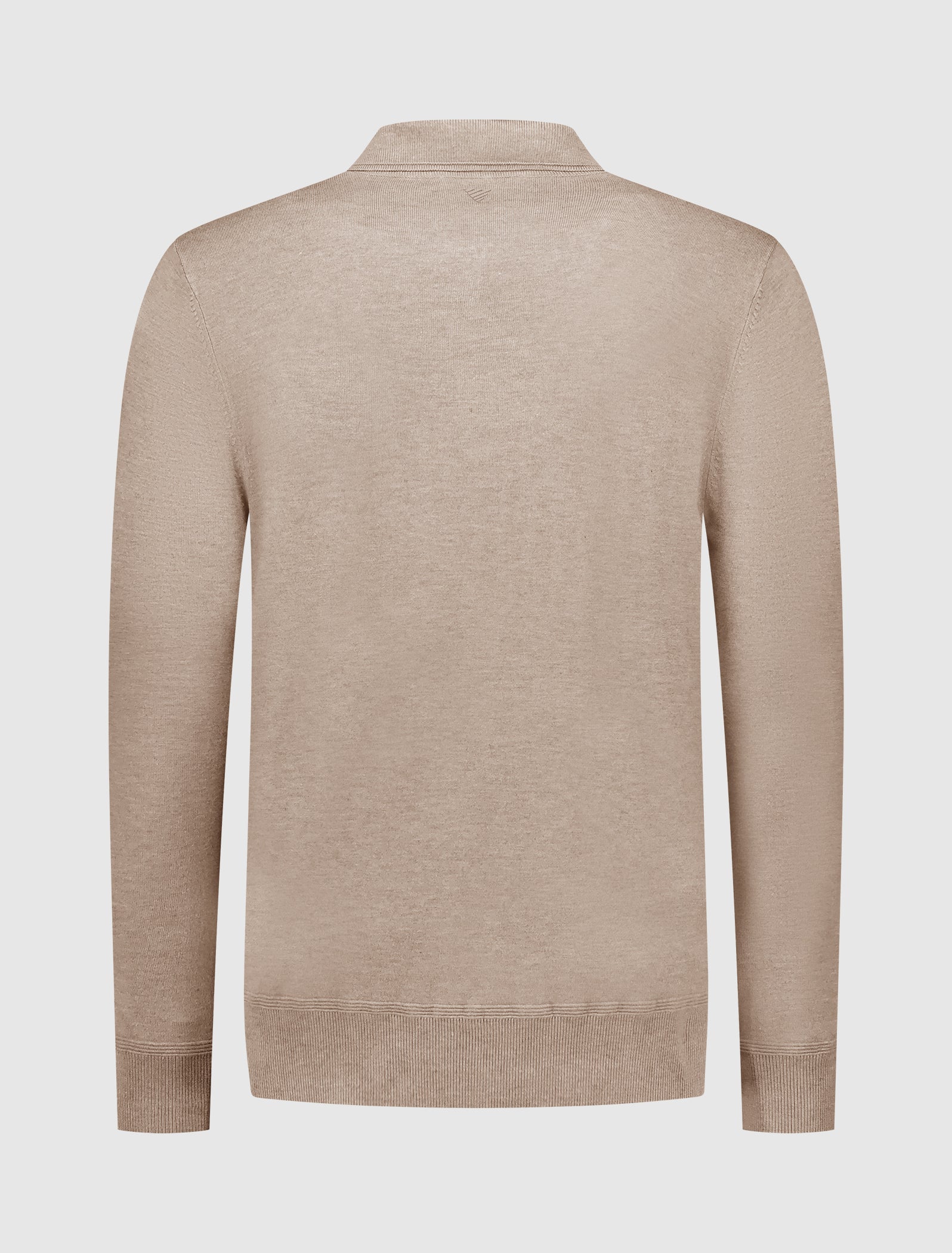 Knit Half-zip Polo | Taupe Melange