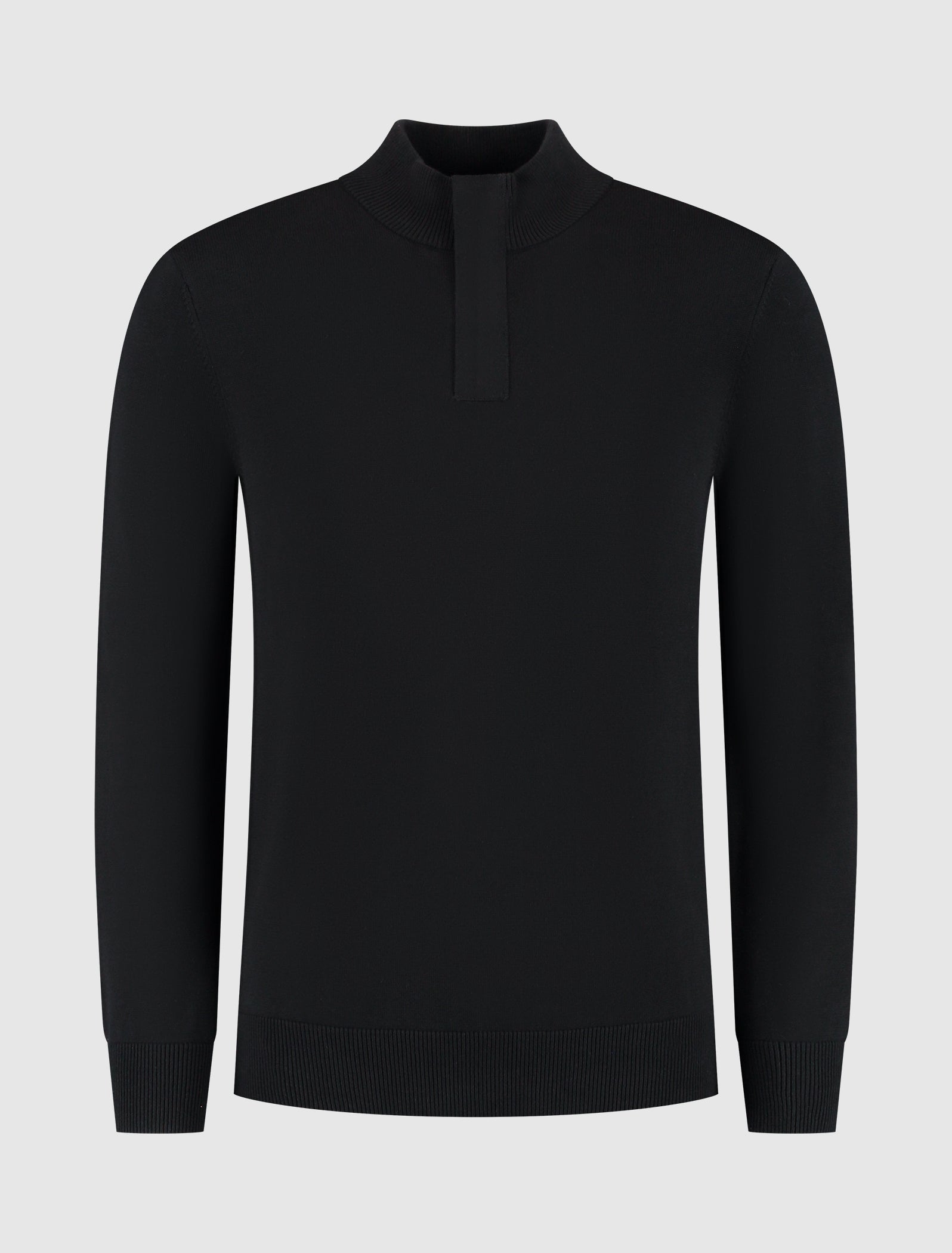 Knit Hidden Half-zip Sweater | Black