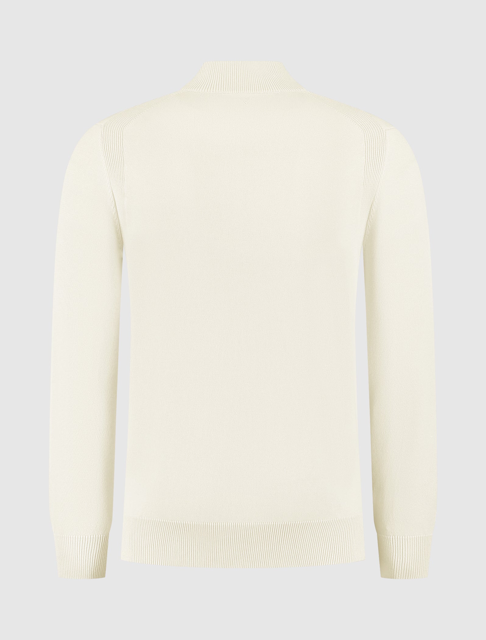 Knit Hidden Half-zip Sweater | Ecru
