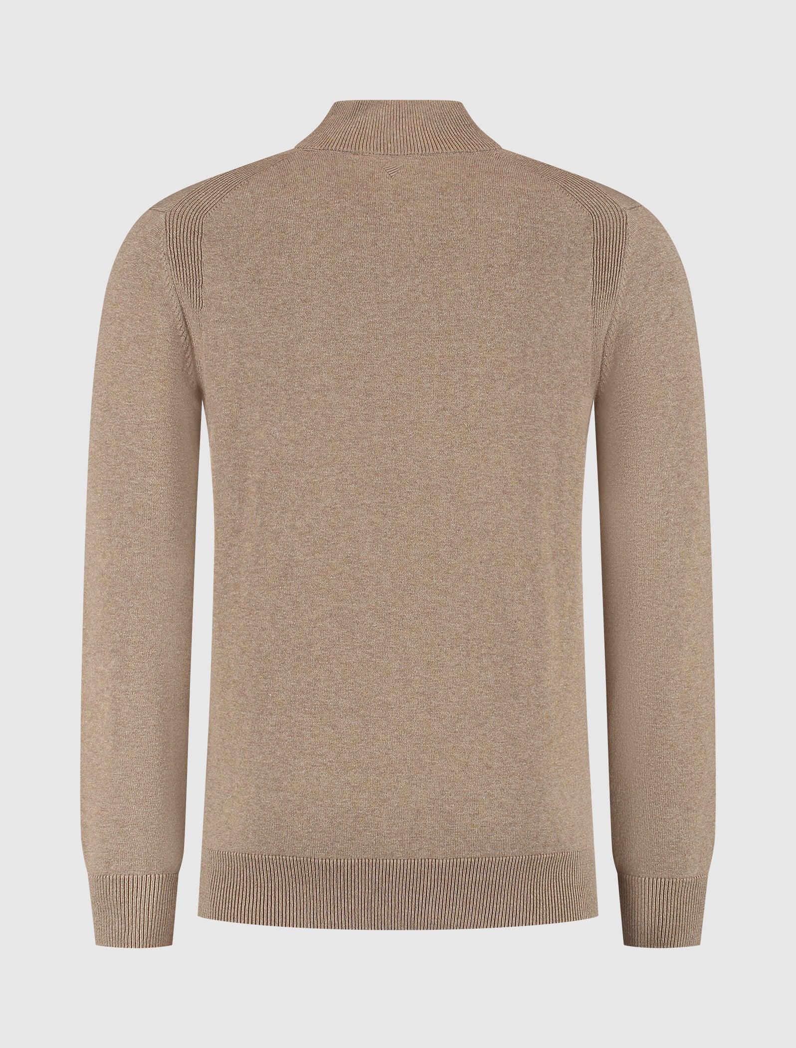 Knit Hidden Half-zip Sweater | Taupe Melange