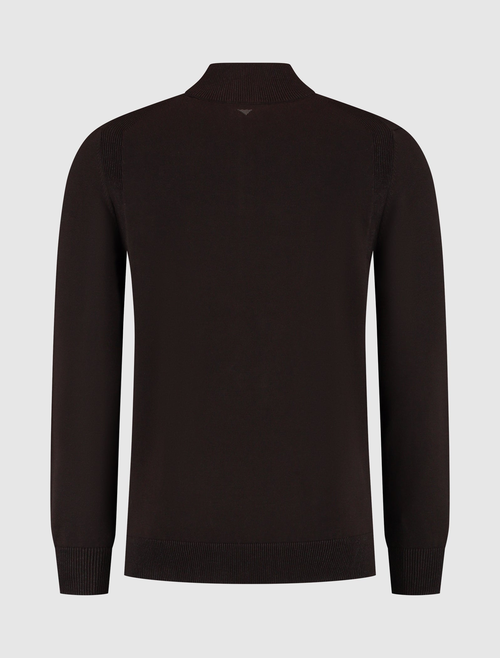 Knit Hidden Half-zip Sweater | Dark Brown