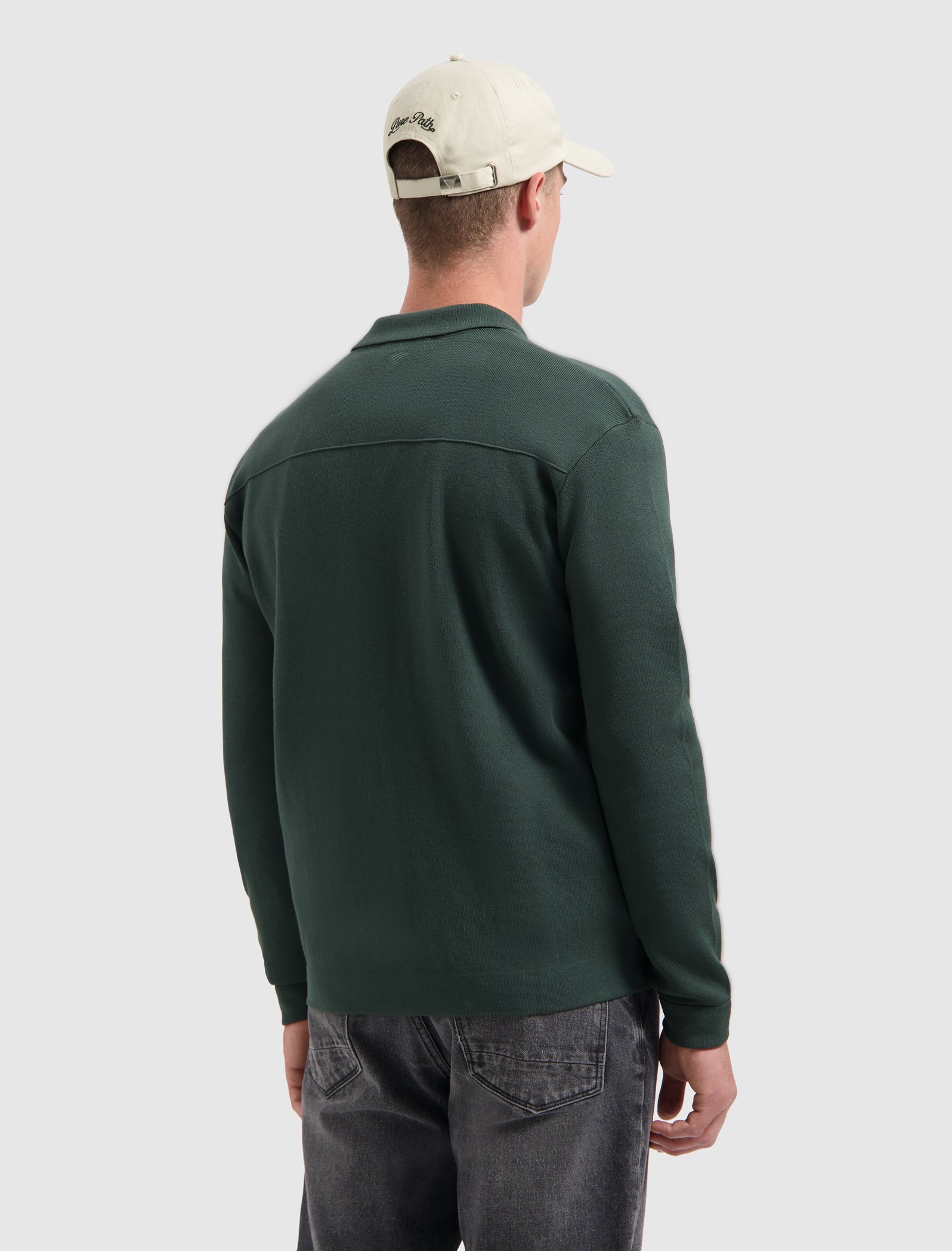 Heavy Knit Full-zip Cardigan | Dark Green