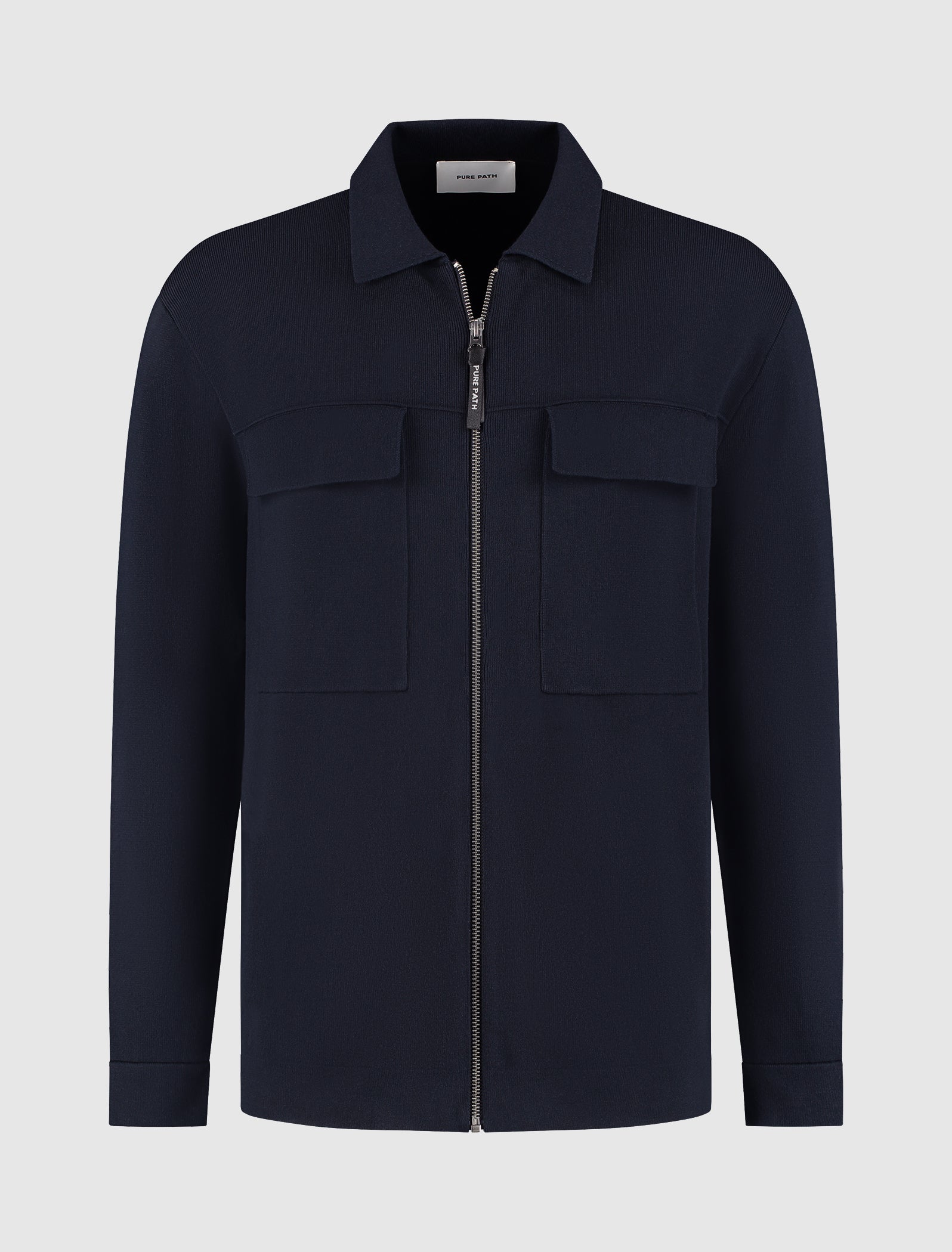 Heavy Knit Full-zip Cardigan | Dark Navy