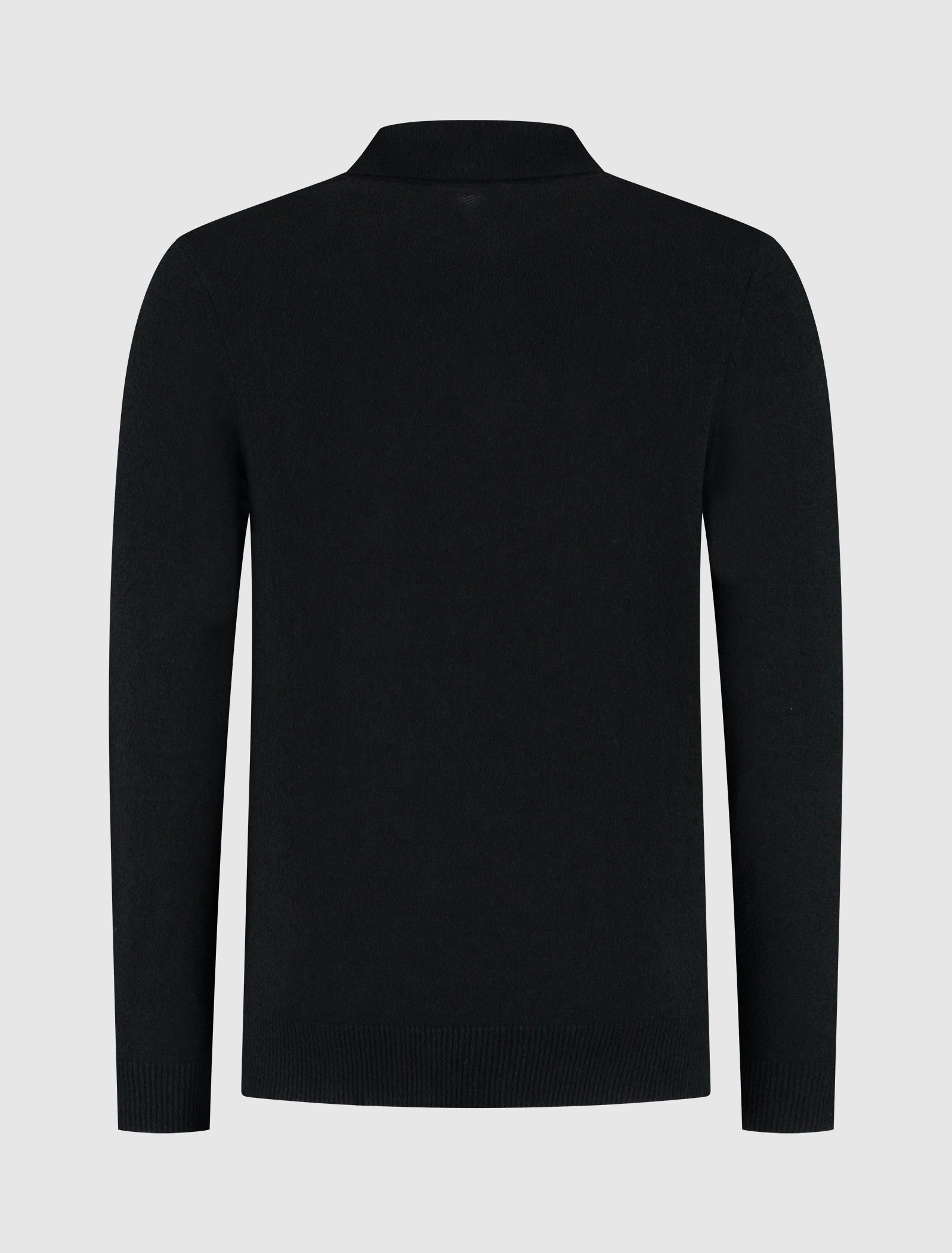 Bouclé Knit Half-zip Polo | Black