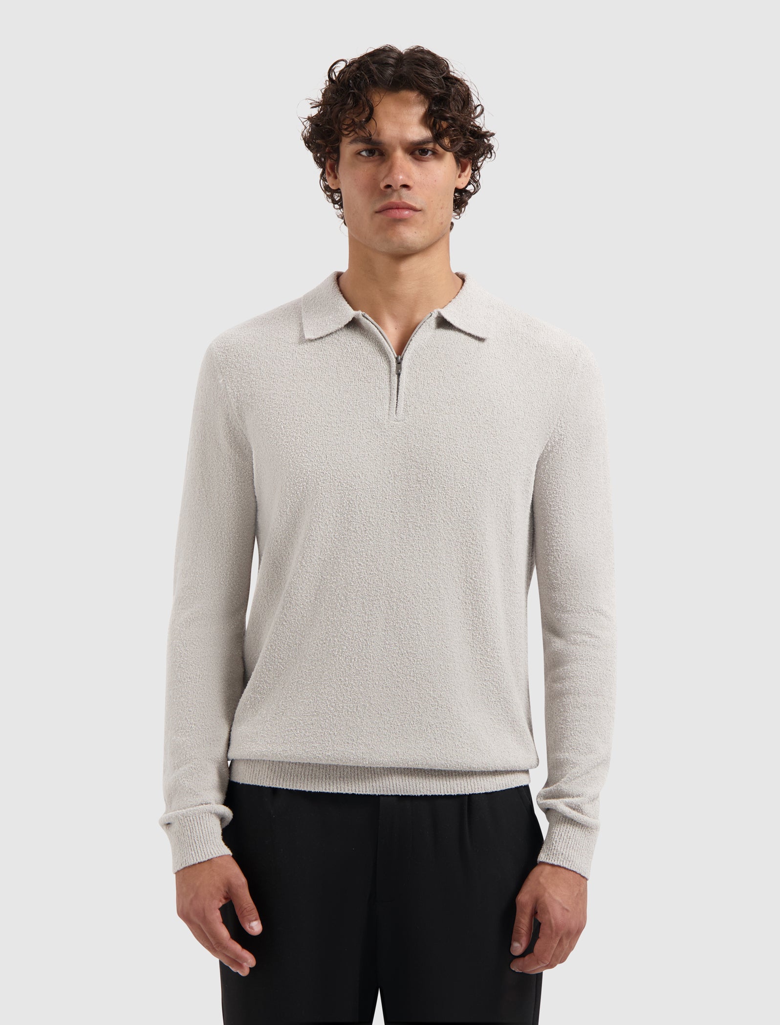 Bouclé Knit Half-zip Polo | Kit