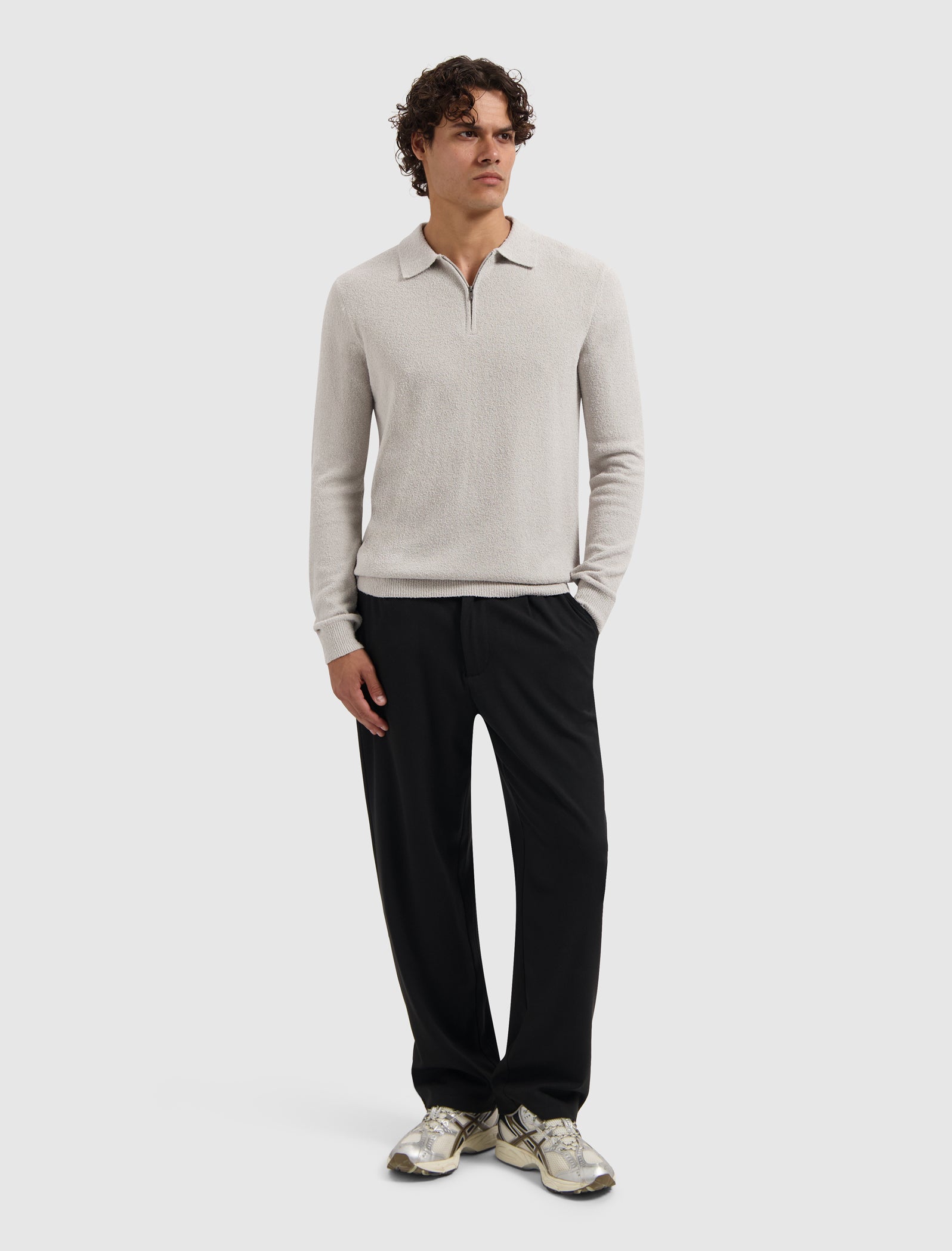 Bouclé Knit Half-zip Polo | Kit