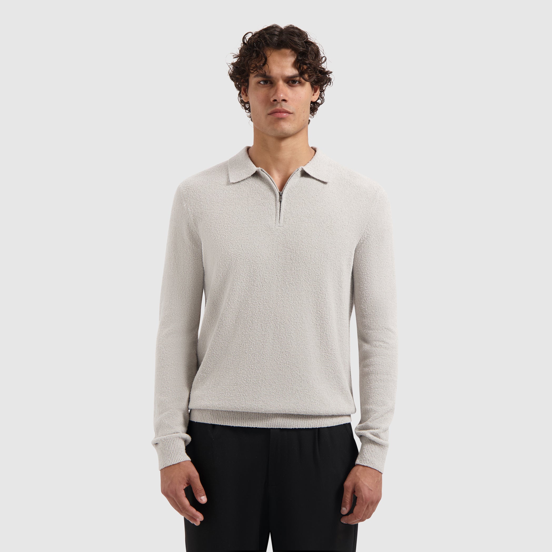 Bouclé Knit Half-zip Polo | Kit