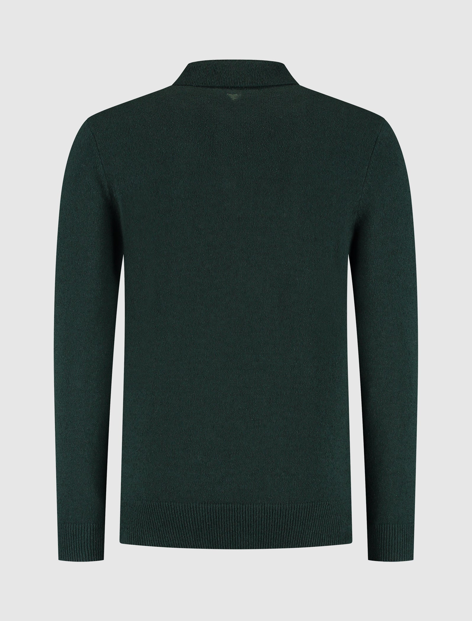 Bouclé Knit Half-zip Polo | Dark Green