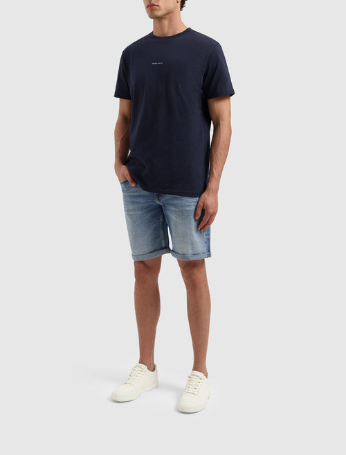 Tonal Floral Back Print T-shirt | Navy