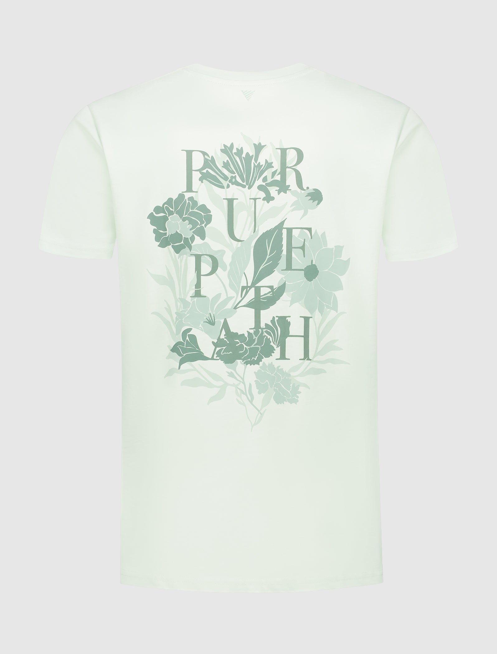 Tonal Floral Back Print T-shirt | Light Green