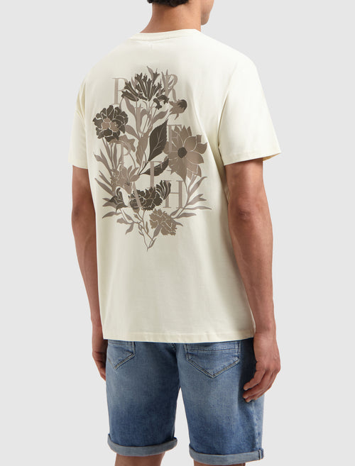 Tonal Floral Back Print T-shirt | Ecru