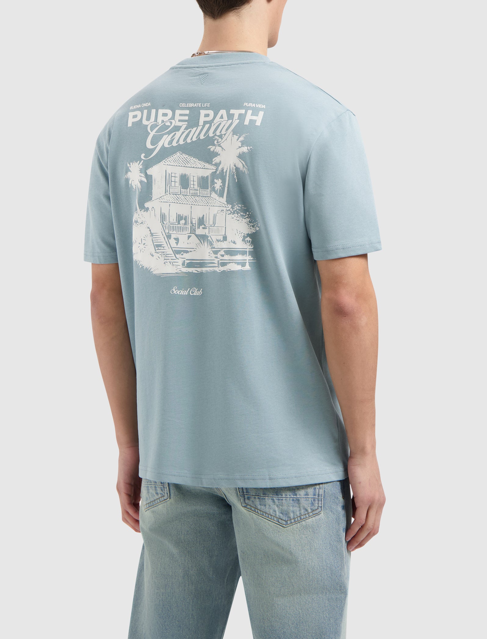 Tropical Escape T-shirt | Blue Grey
