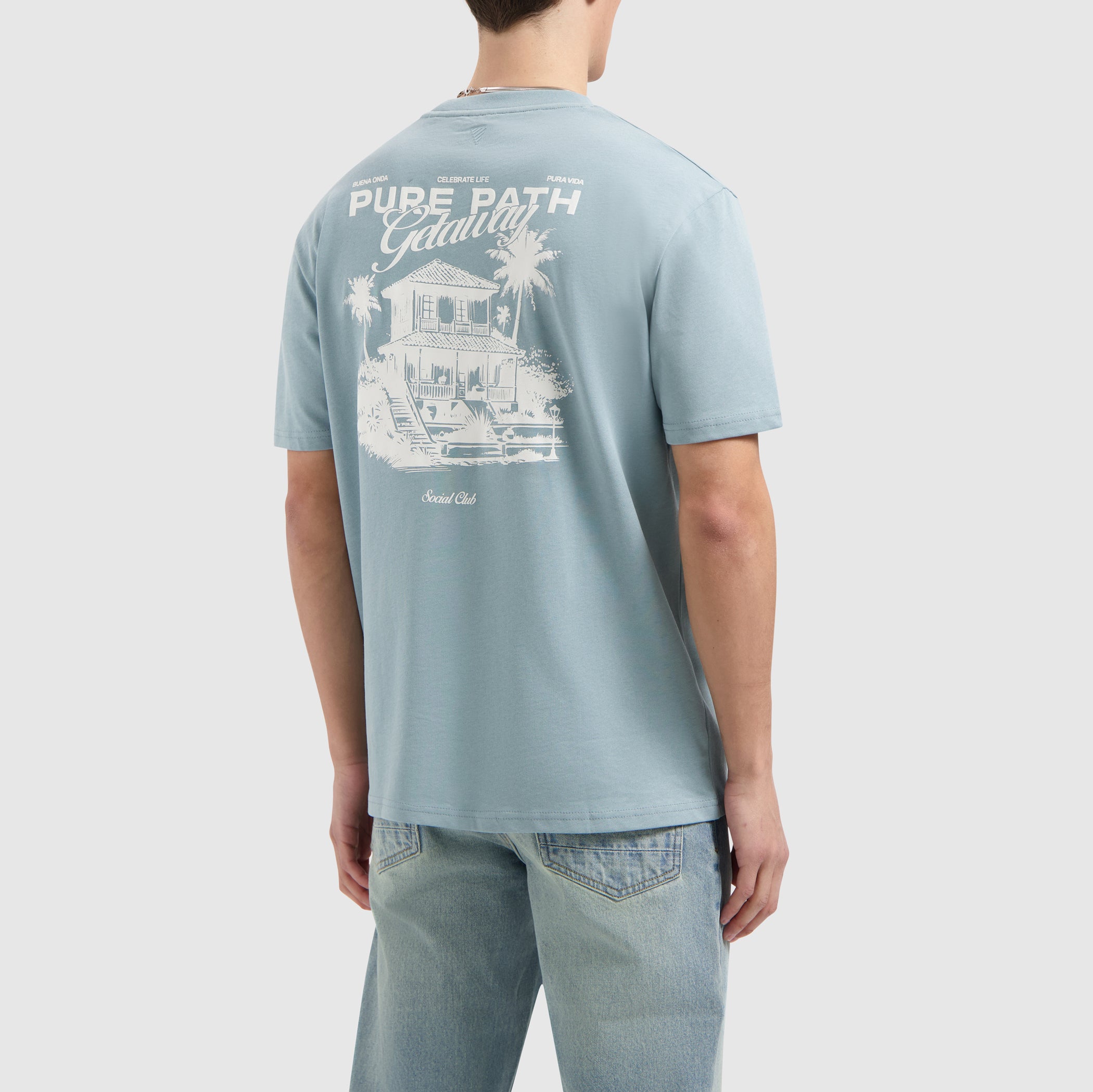 Tropical Escape T-shirt | Blue Grey
