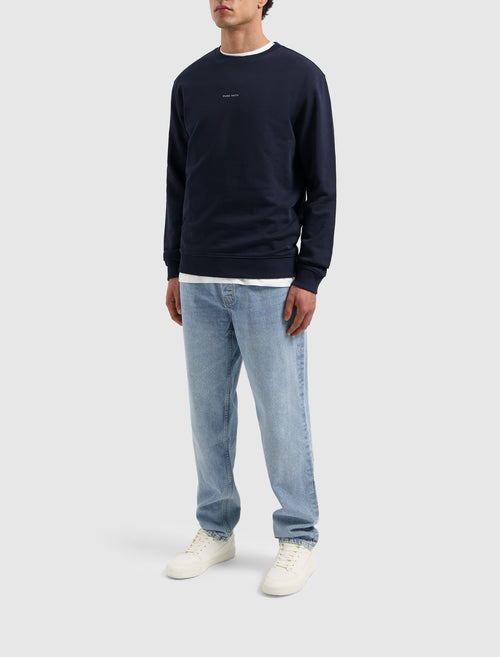 Tonal Floral Back Print Sweater | Navy