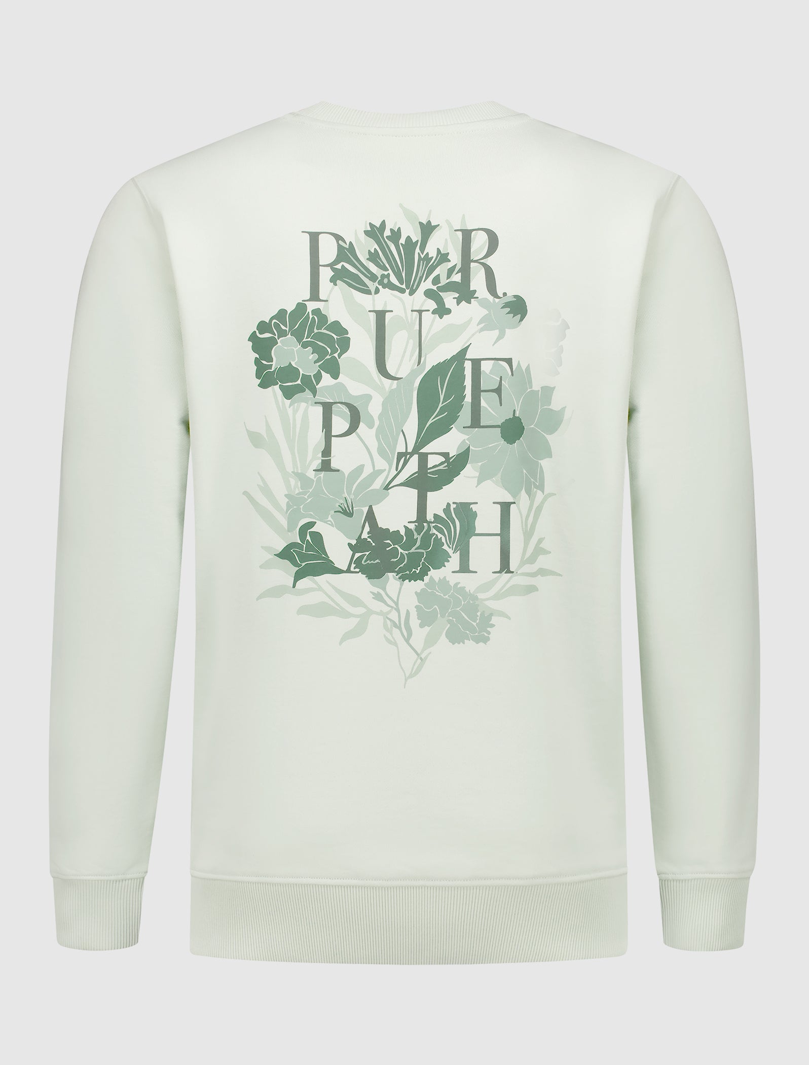 Tonal Floral Back Print Sweater | Light Green