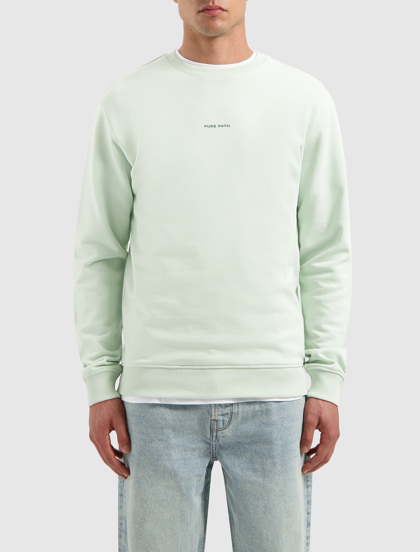 Tonal Floral Back Print Sweater | Light Green