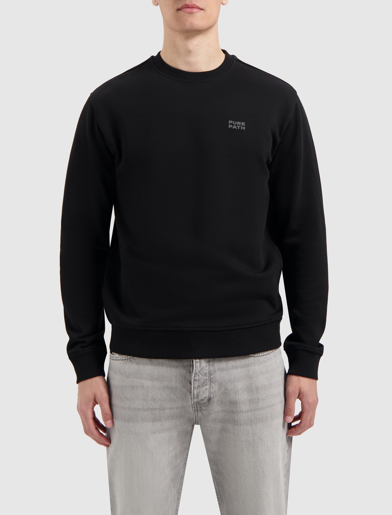Stacked Logo Sweater | Black