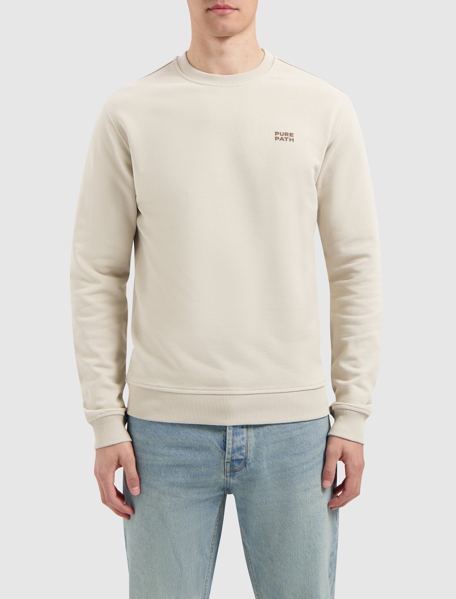 Stacked Logo Sweater | Sand