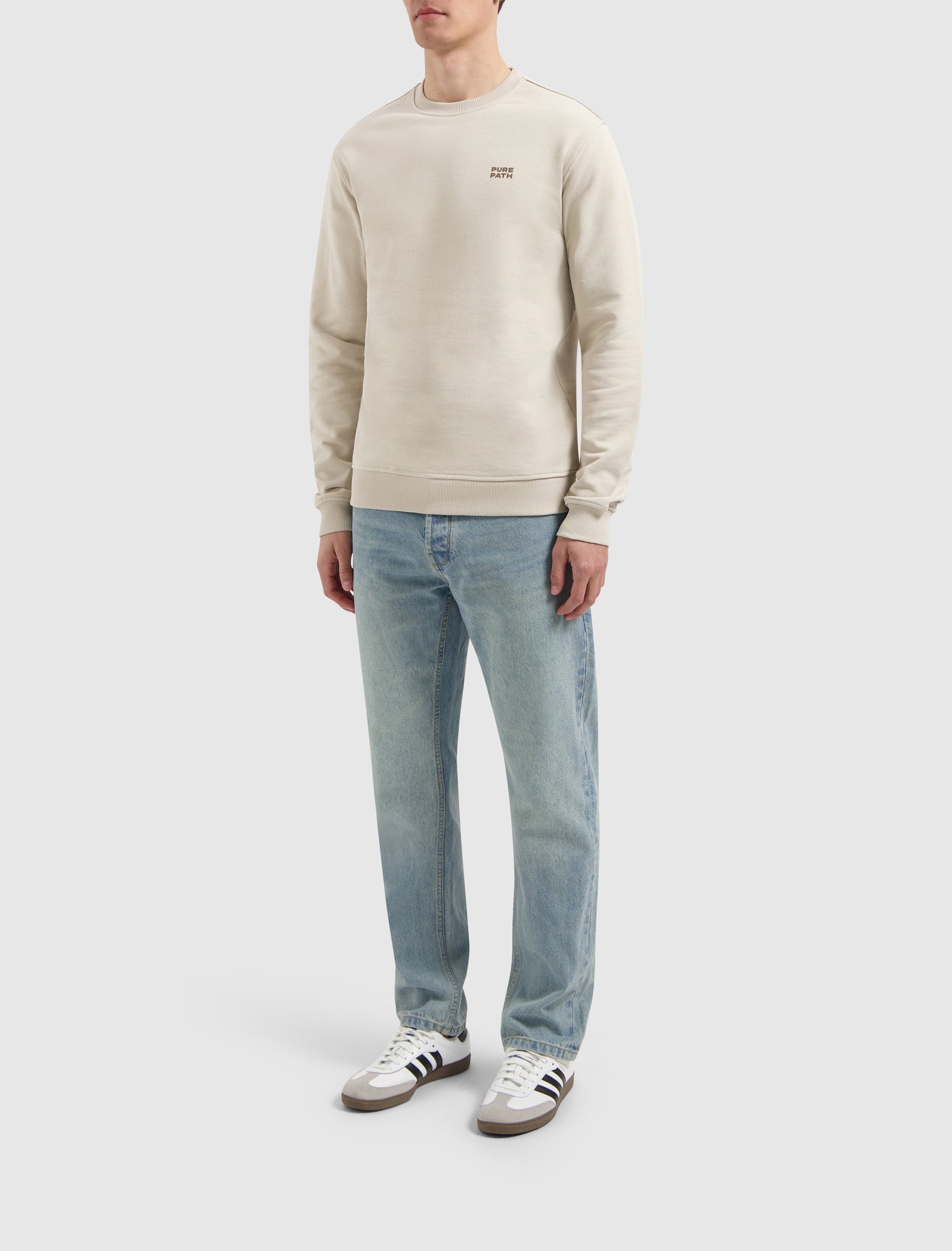 Stacked Logo Sweater | Sand
