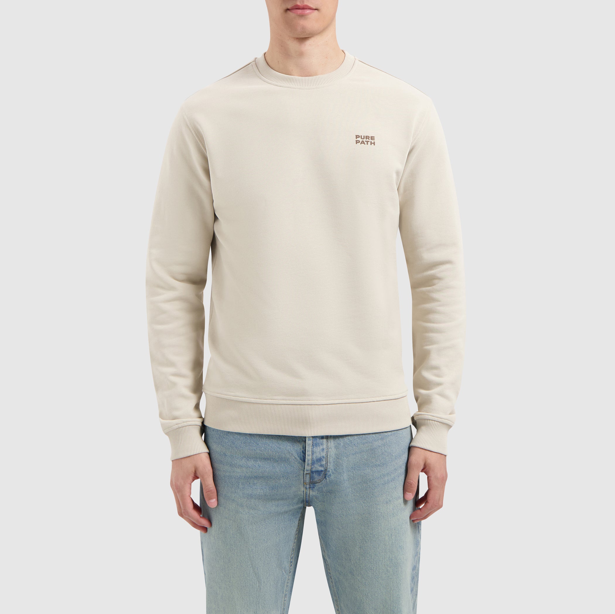 Stacked Logo Sweater | Sand