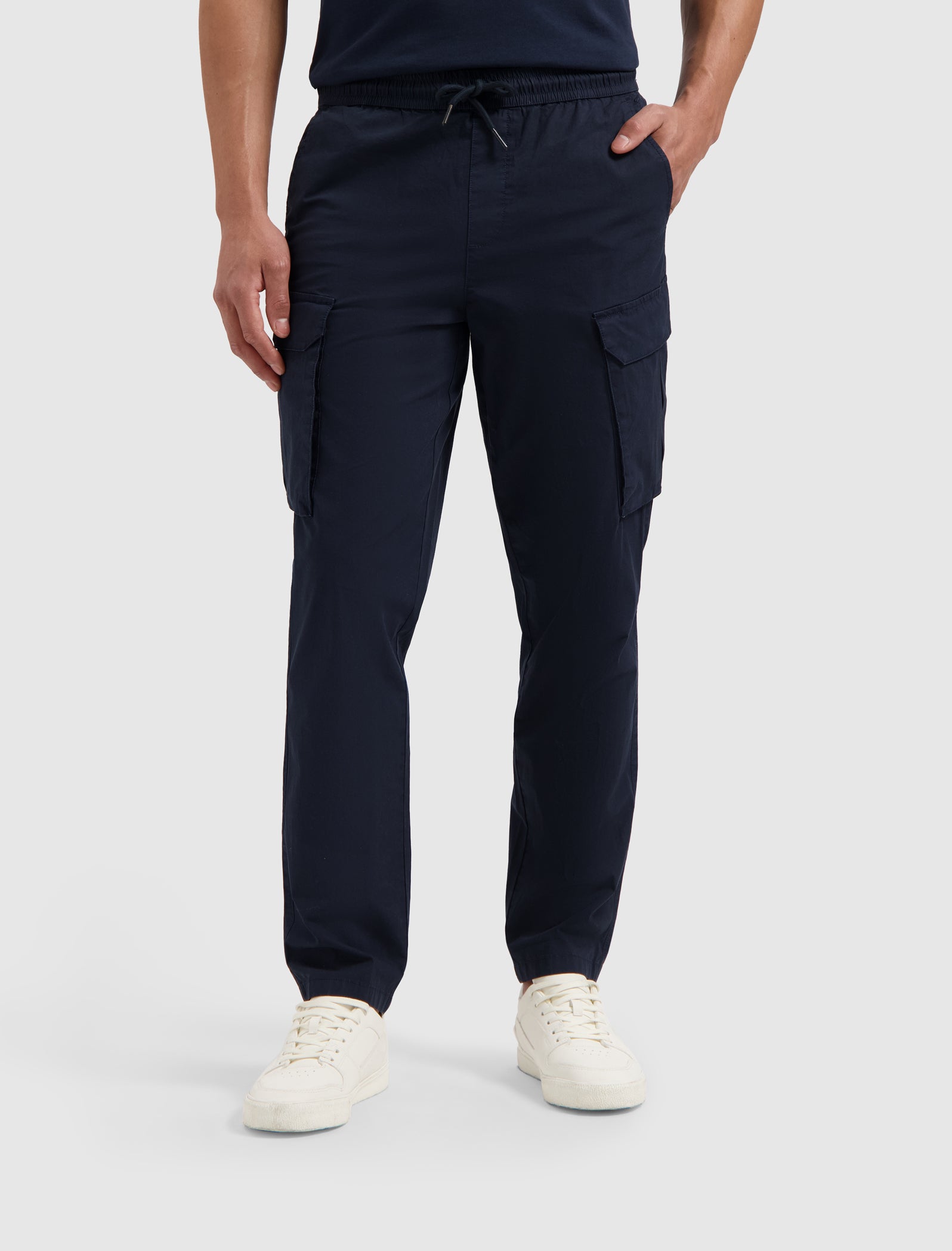 Cotton Stretch Cargo Pants | Navy