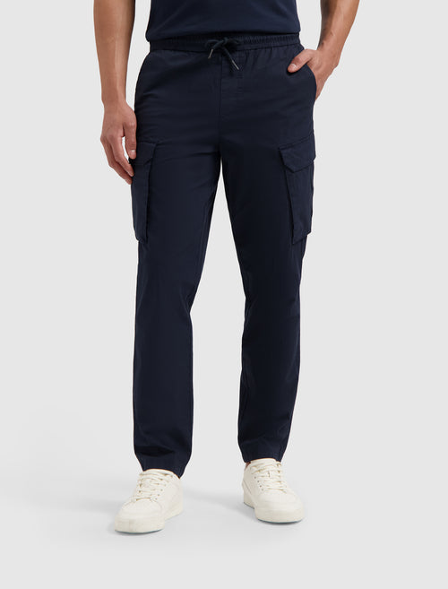 Cotton Stretch Cargo Pants | Navy
