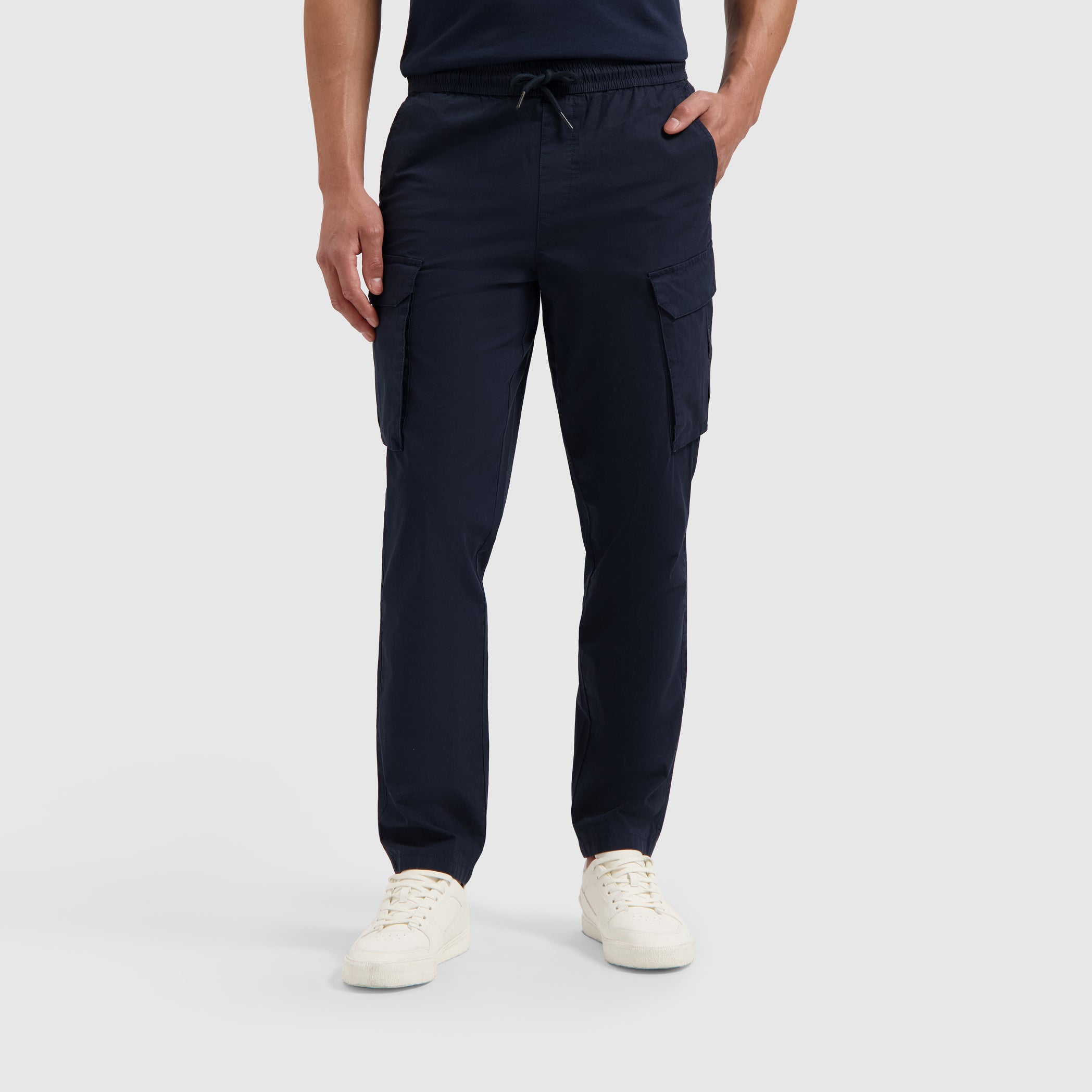 Cotton Stretch Cargo Pants | Navy