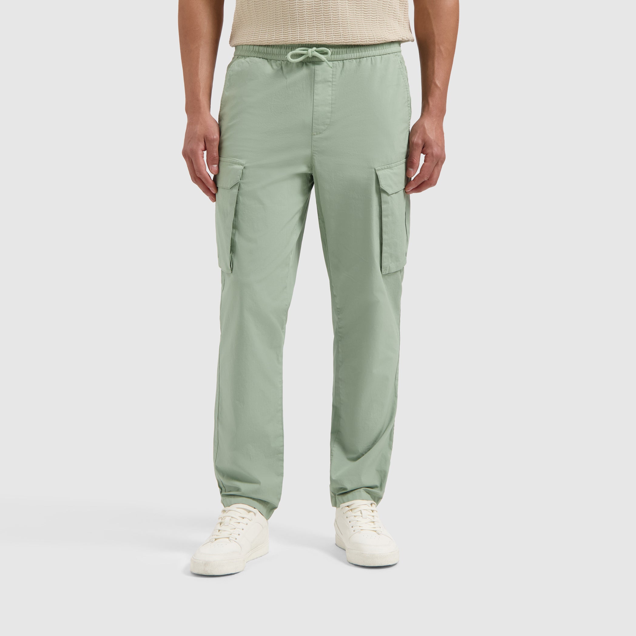 Cotton Stretch Cargo Pants | Army Green