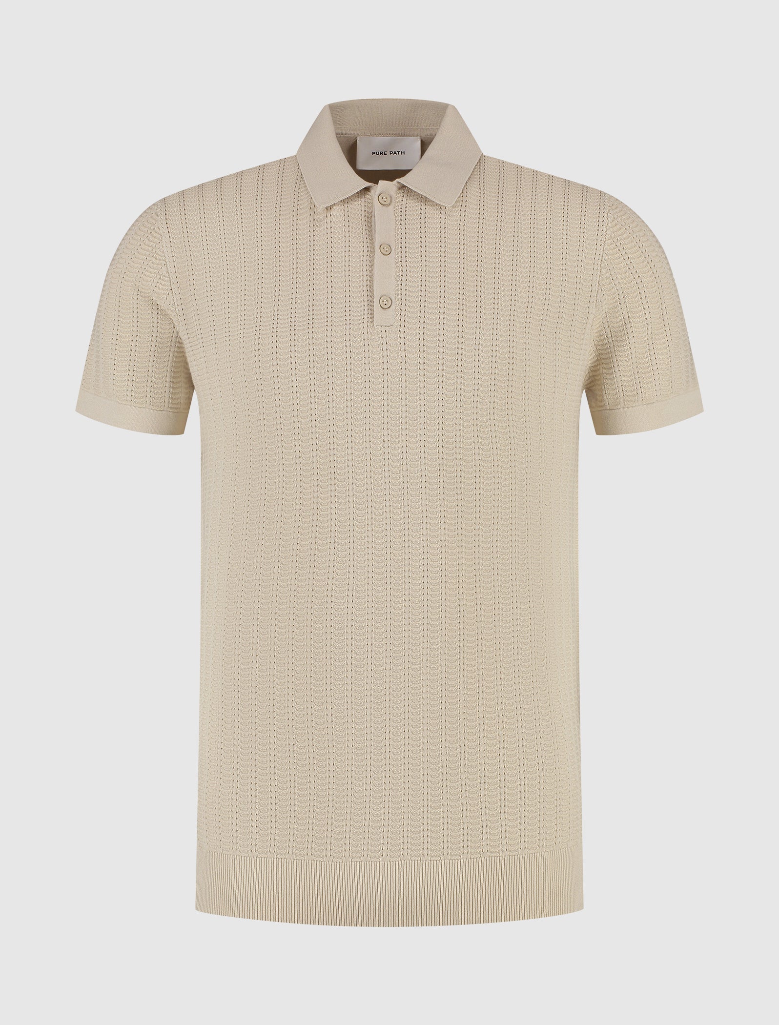 Structured Knitwear Polo | Sand