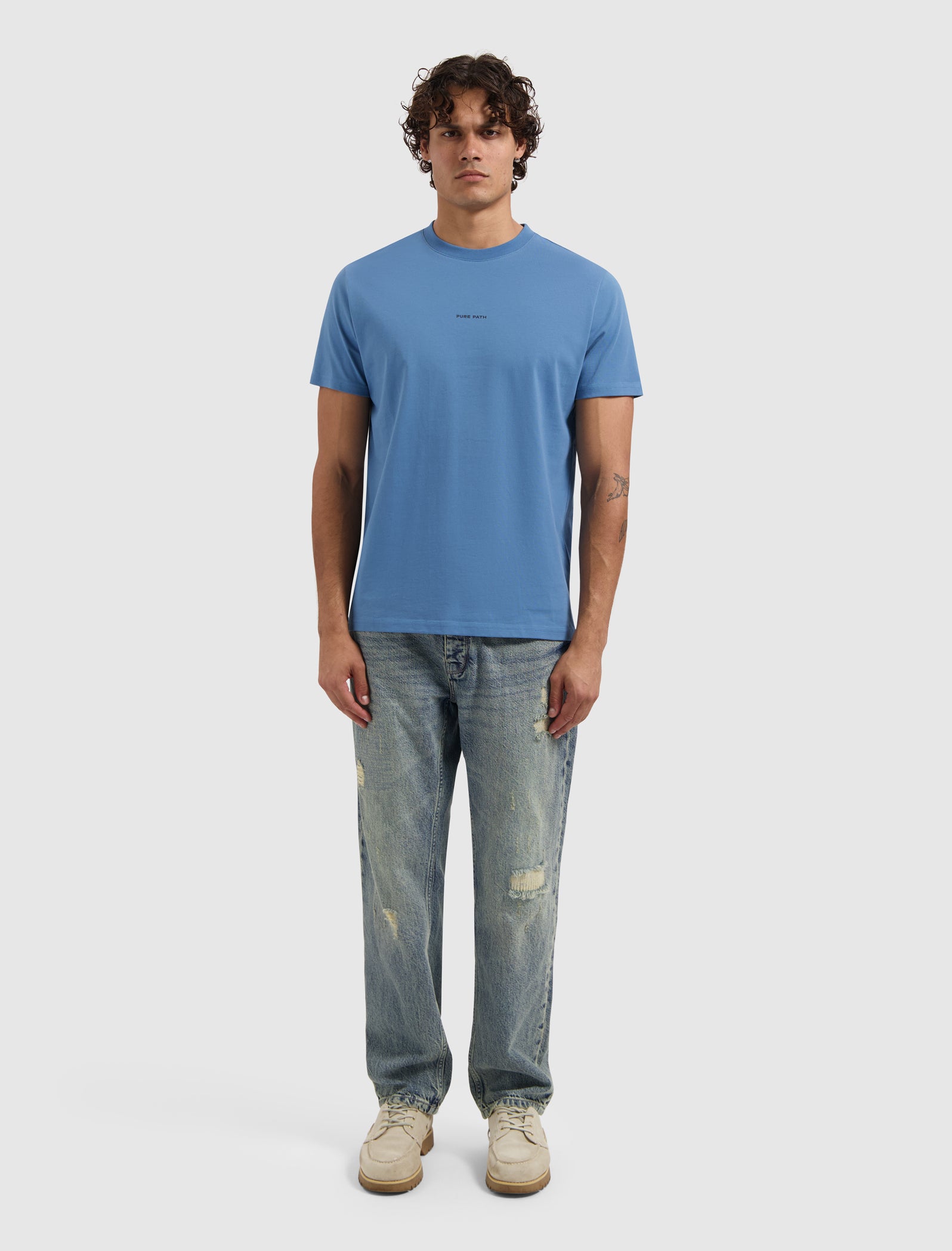 Flowers Echoes T-shirt | Blue Grey