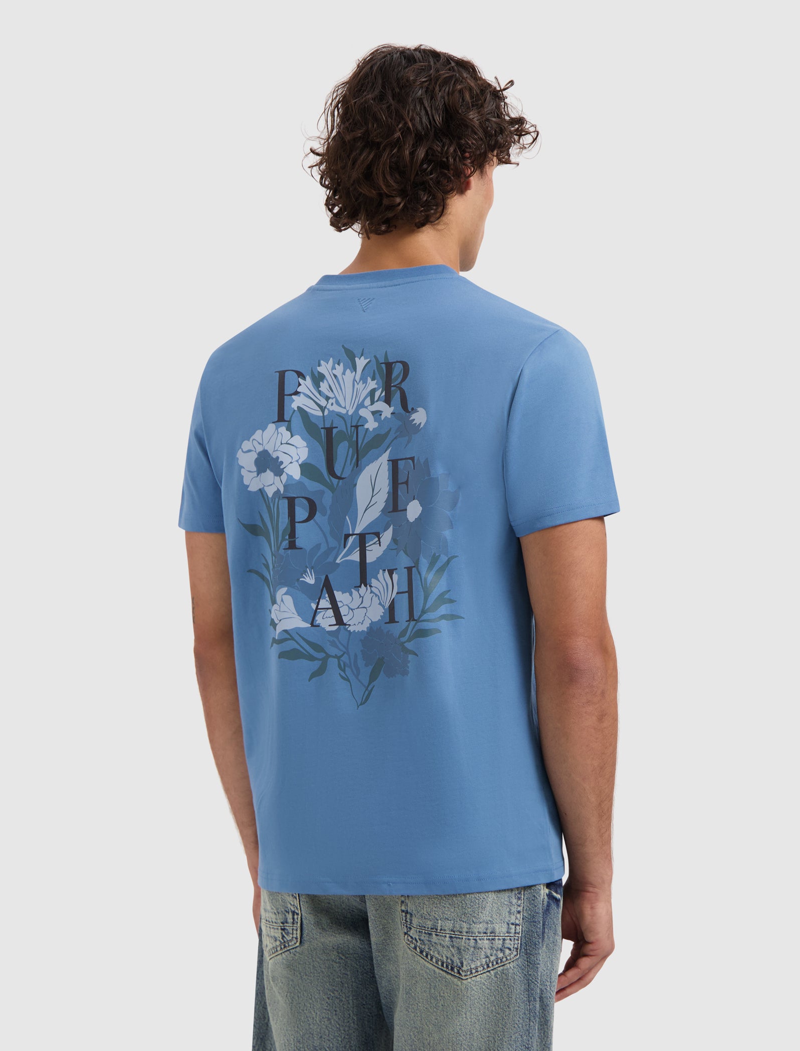 Flowers Echoes T-shirt | Blue Grey