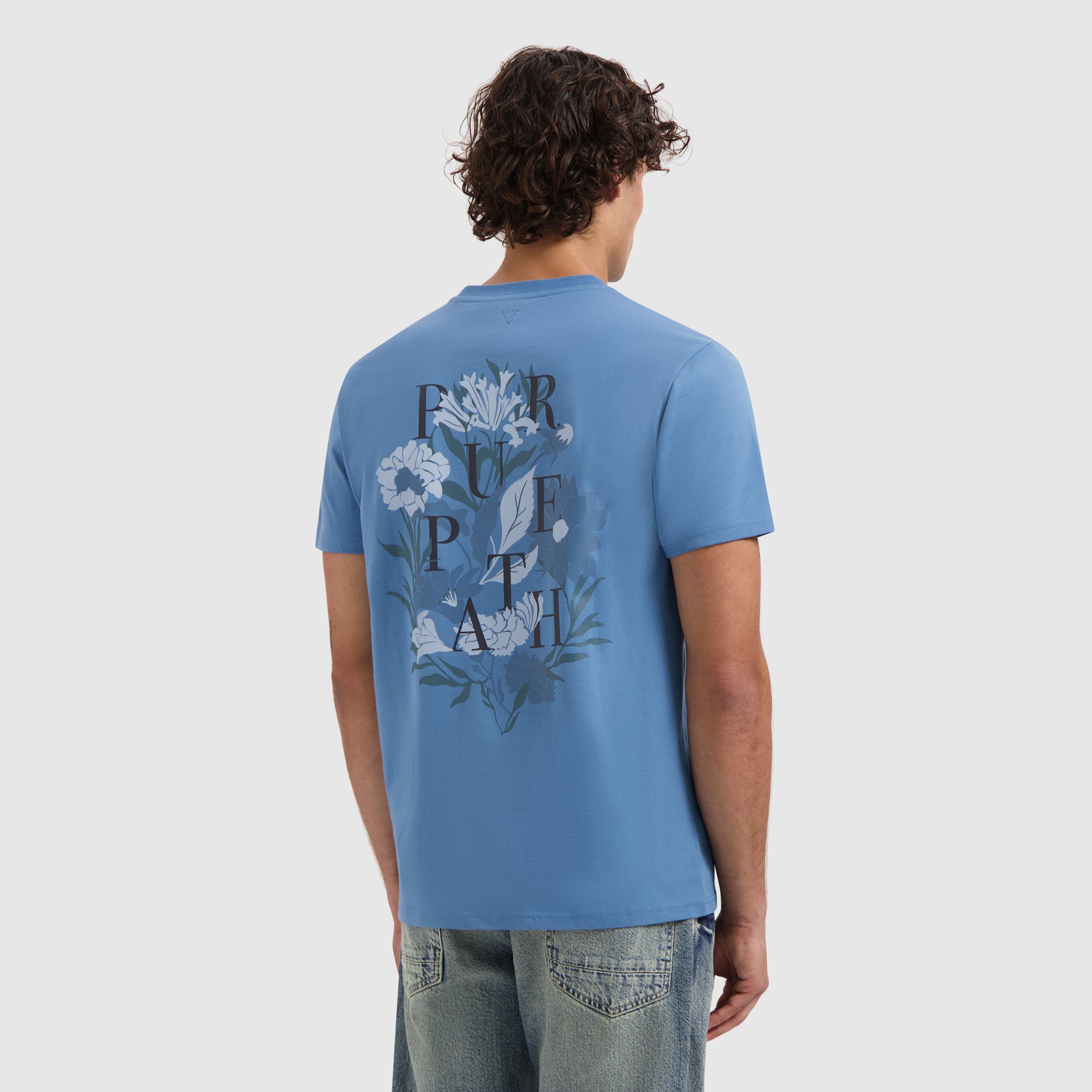 Flowers Echoes T-shirt | Blue Grey