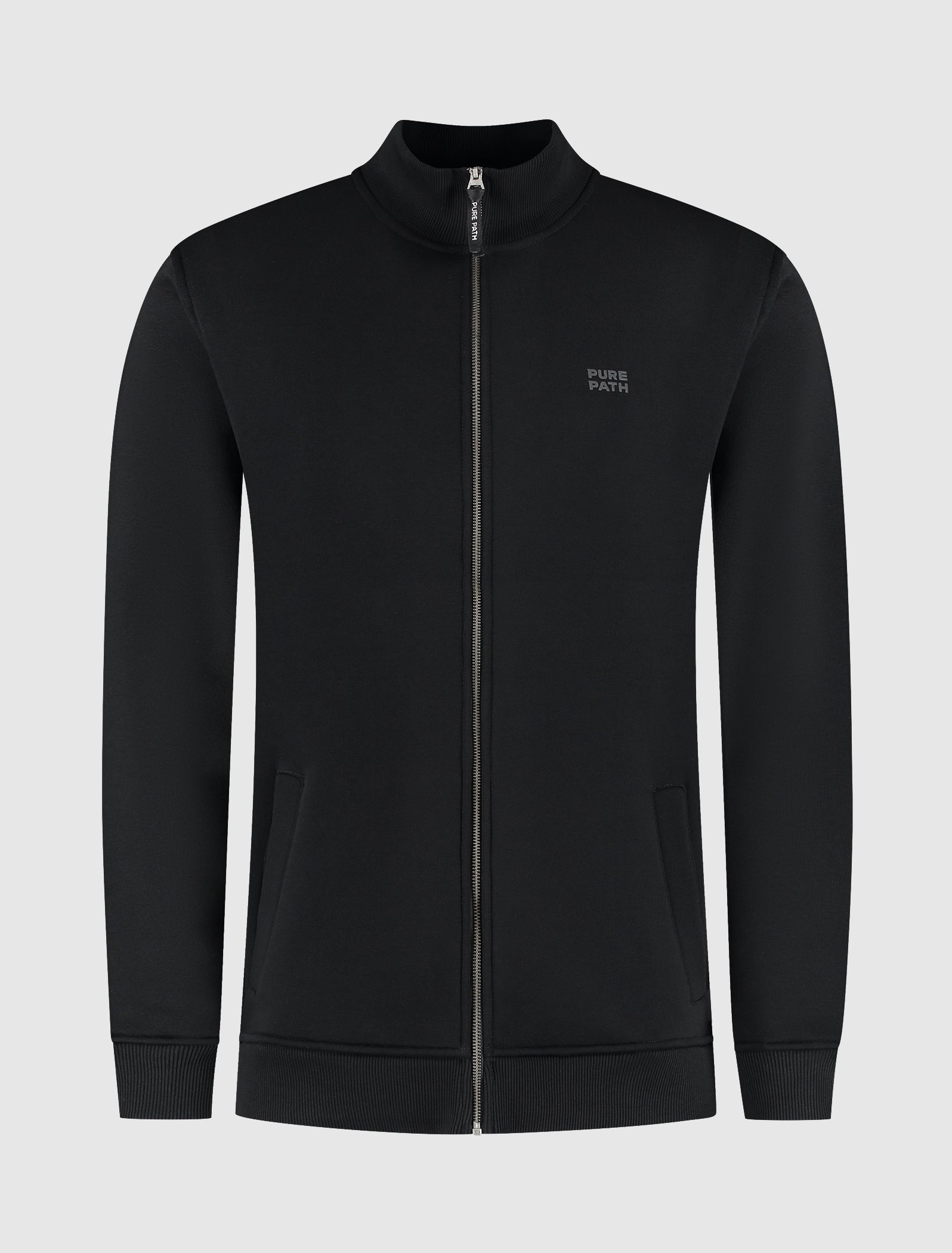 Stacked Logo Full-zip Sweater | Black