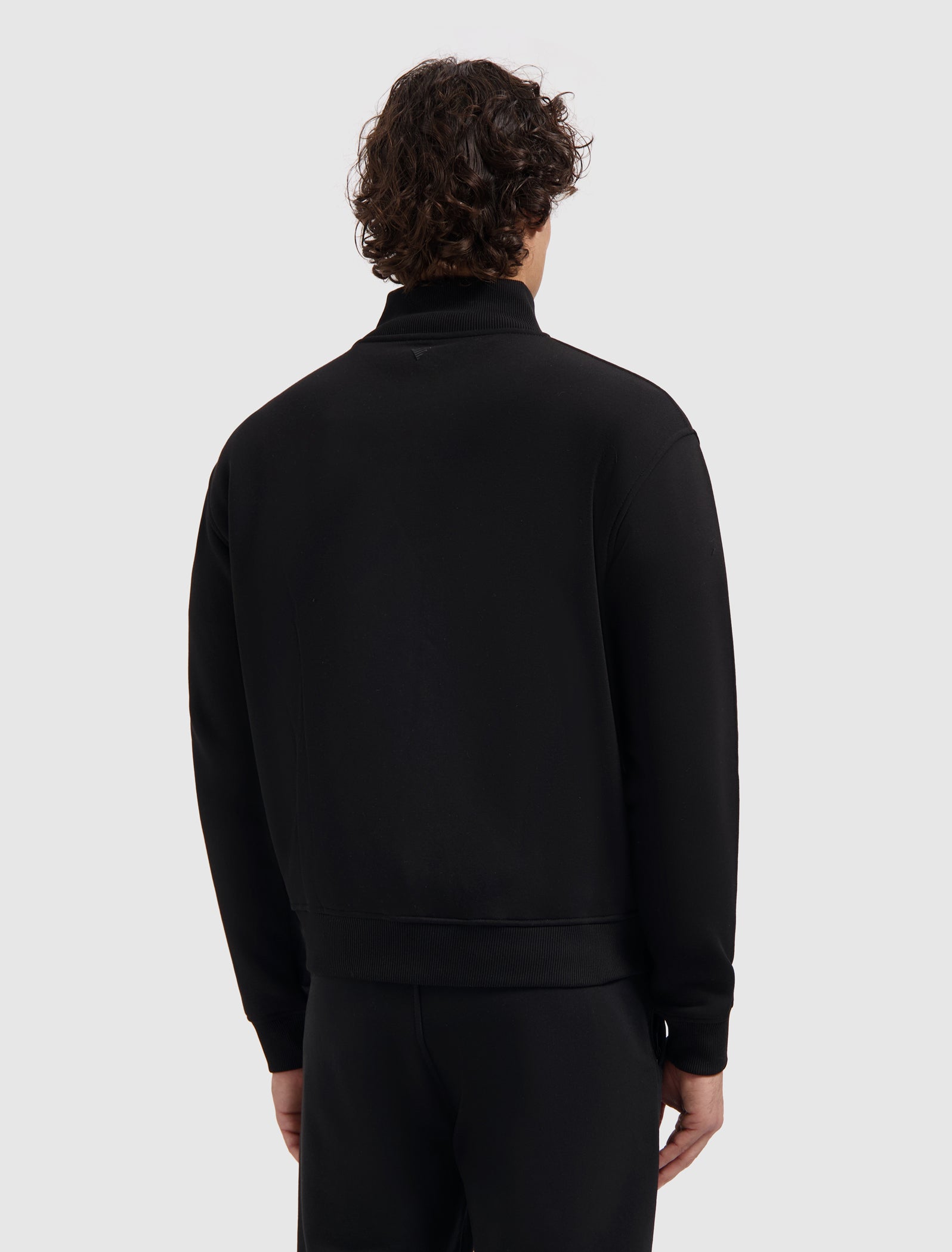 Stacked Logo Full-zip Sweater | Black