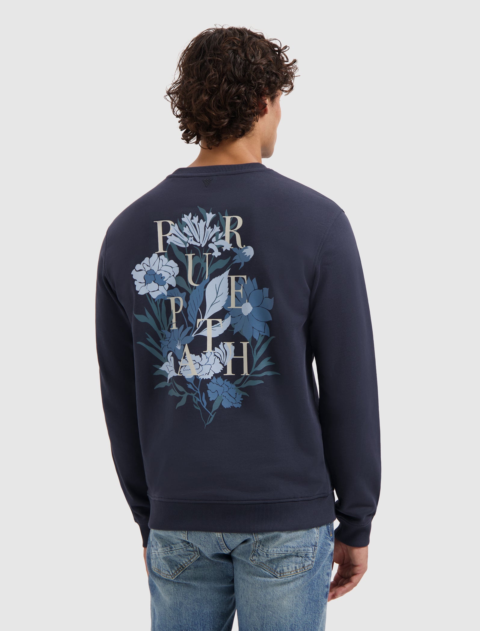Flowers Echoes Sweater | Dark Navy