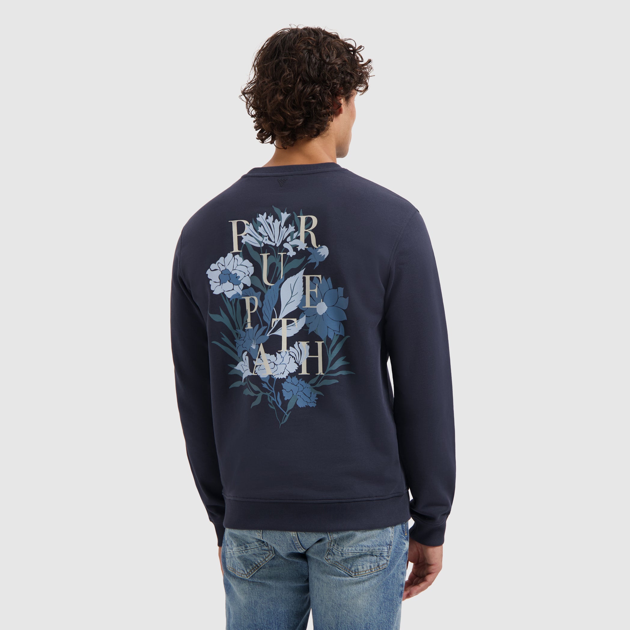 Flowers Echoes Sweater | Dark Navy