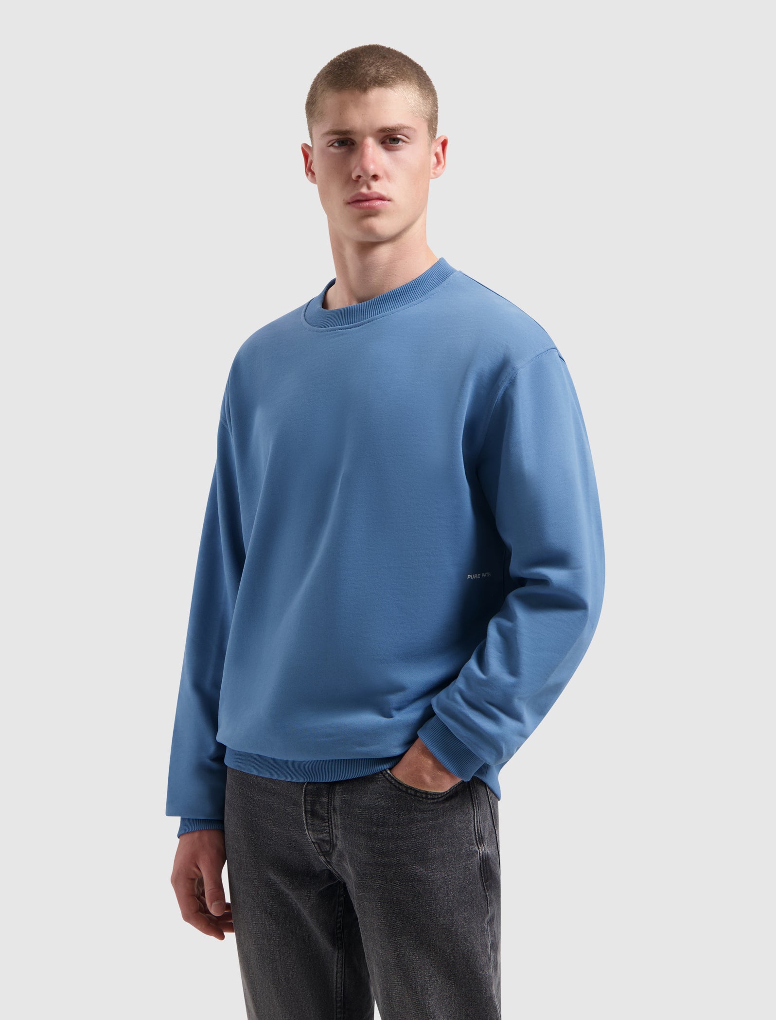 Sideline Wordmark Sweater | Blue Grey